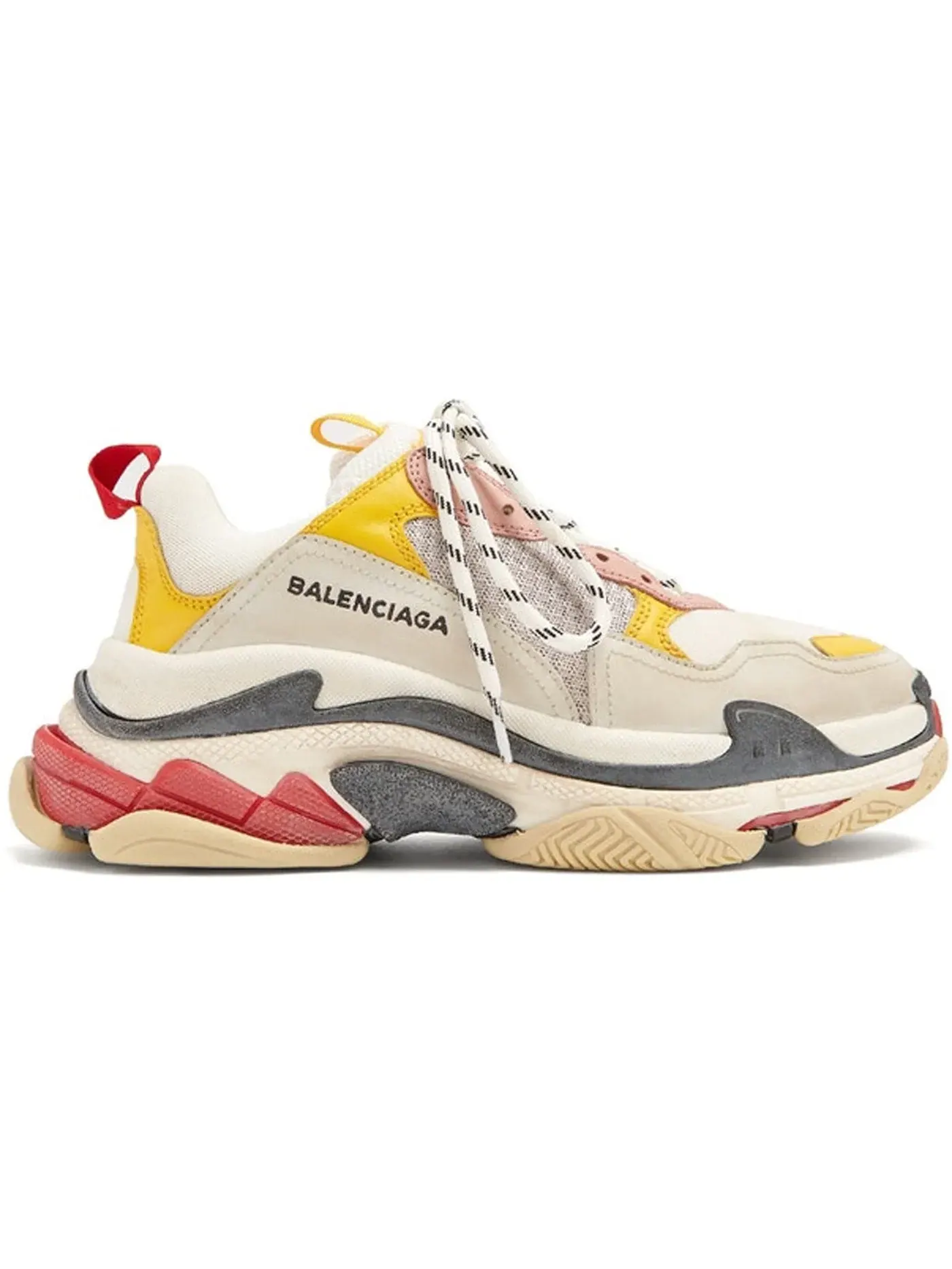 Кроссовки женские Balenciaga Triple S Cream/Yellow-Red — изображение 1 из 1, кремовый/желтый-красный