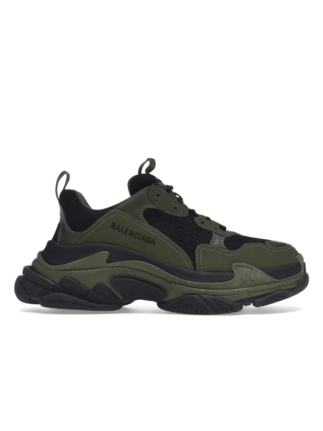 Кроссовки мужские Balenciaga Triple S, на толстой подошве — изображение 1 из 4, зеленый/черный