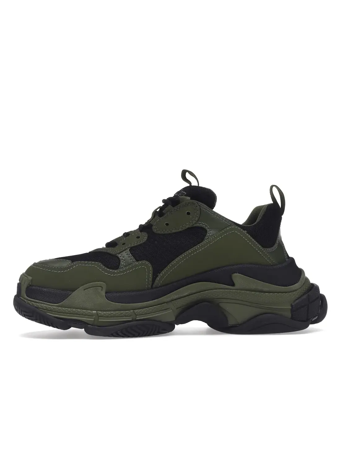 Кроссовки мужские Balenciaga Triple S, на толстой подошве — изображение 3 из 4, зеленый/черный