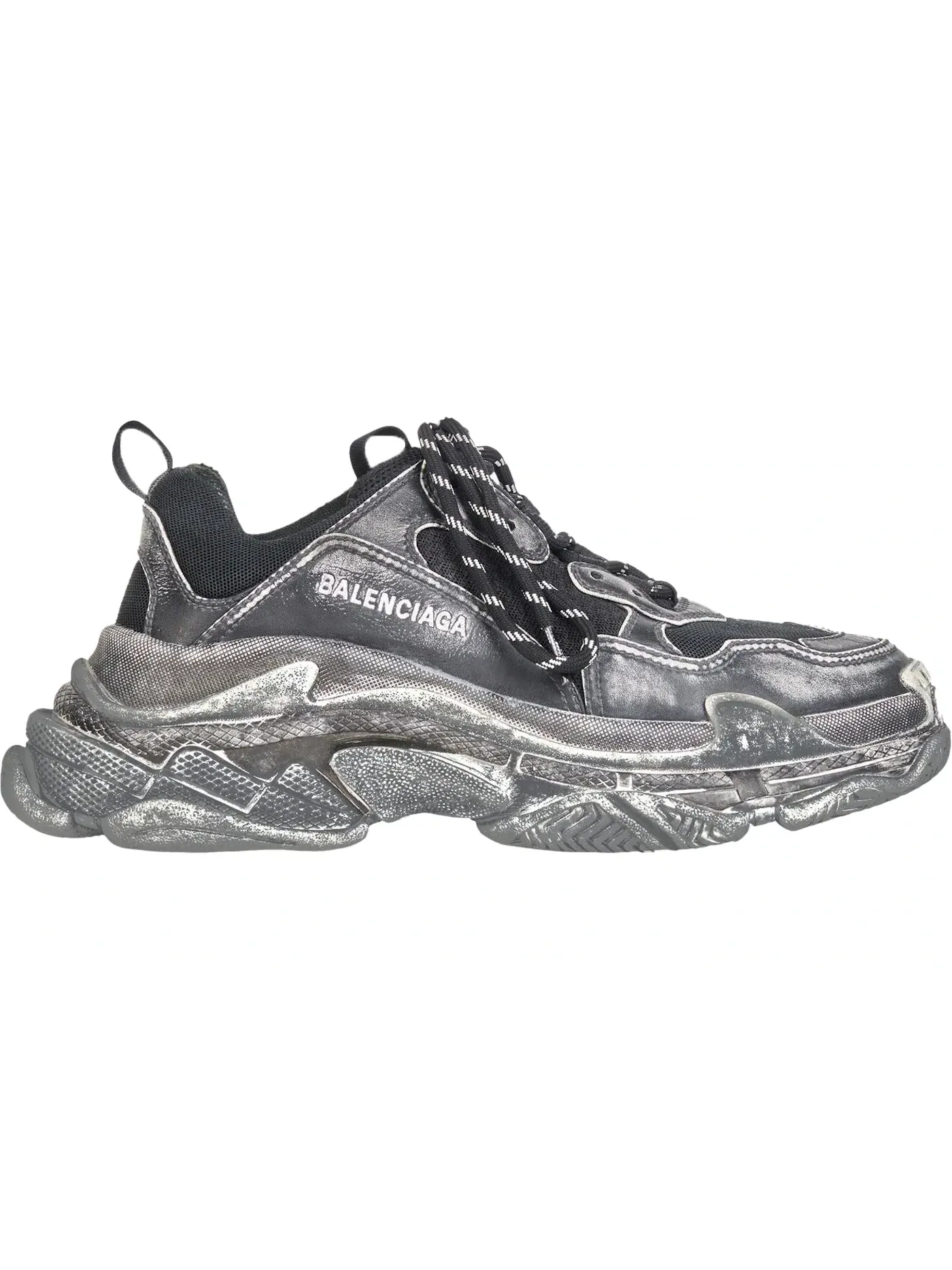 Кроссовки Balenciaga Triple S Faded — изображение 1 из 1, черный/белый
