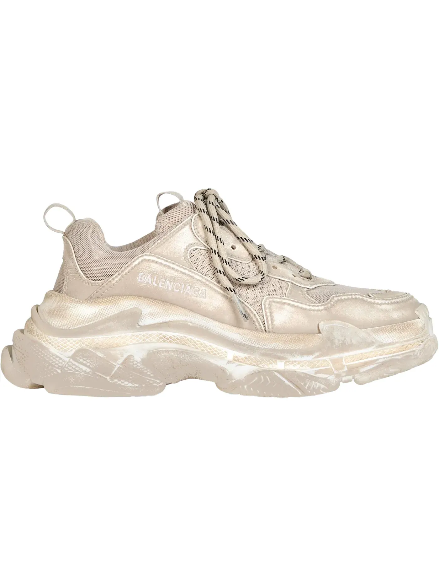 Кроссовки женские Balenciaga Triple S Faded, Массивная подошва — изображение 1 из 1, бежевый/белый