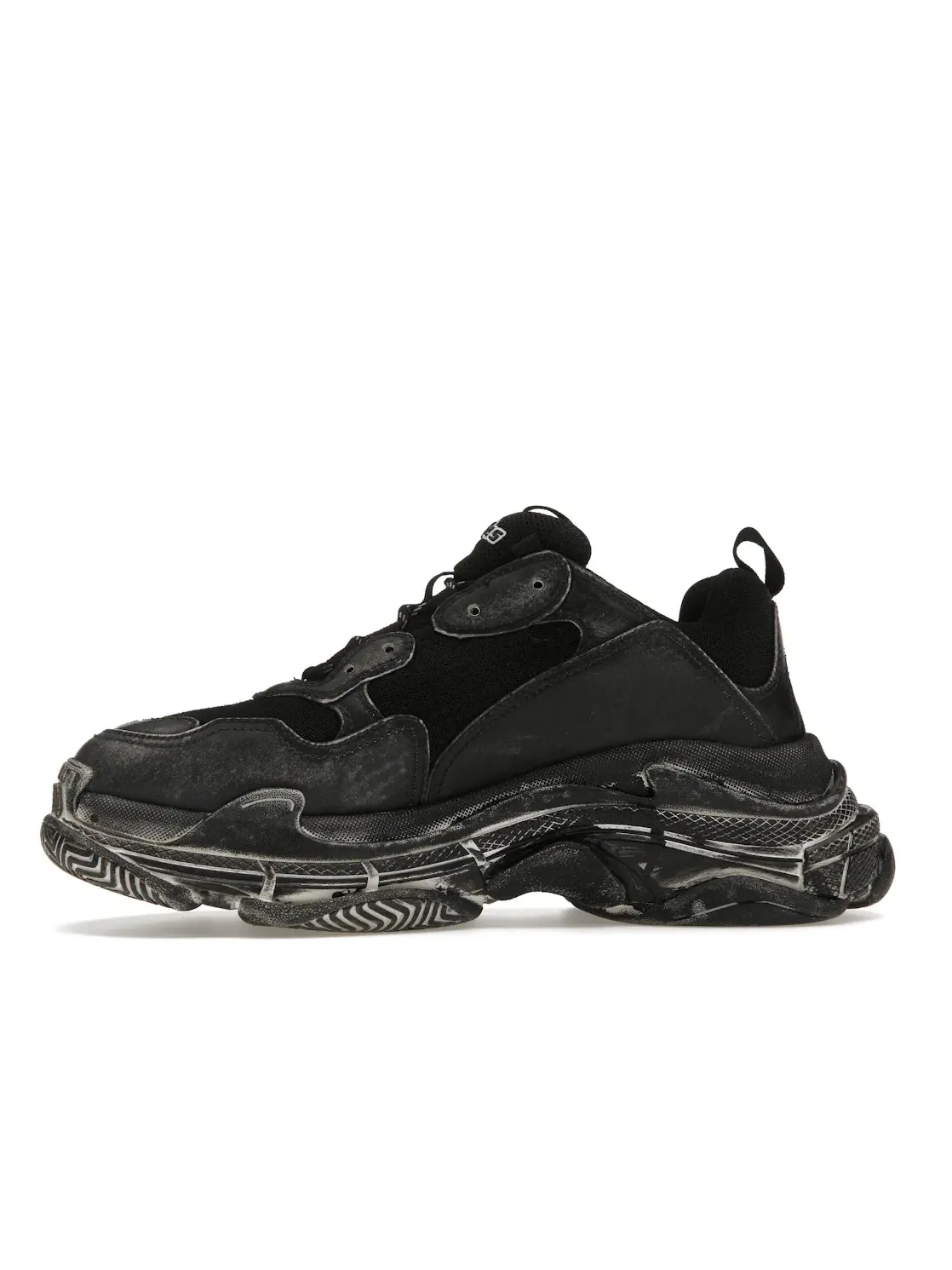 Кроссовки мужские Balenciaga Triple S Faded, состаренный эффект — изображение 3 из 4, черный/белый