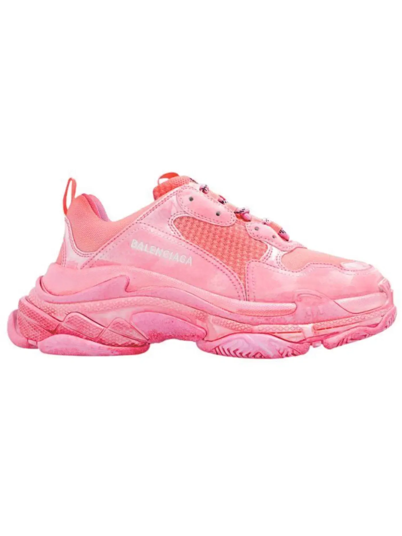 Кроссовки женские Balenciaga Triple S Faded, массивная подошва — изображение 1 из 1, темный розовый/белый
