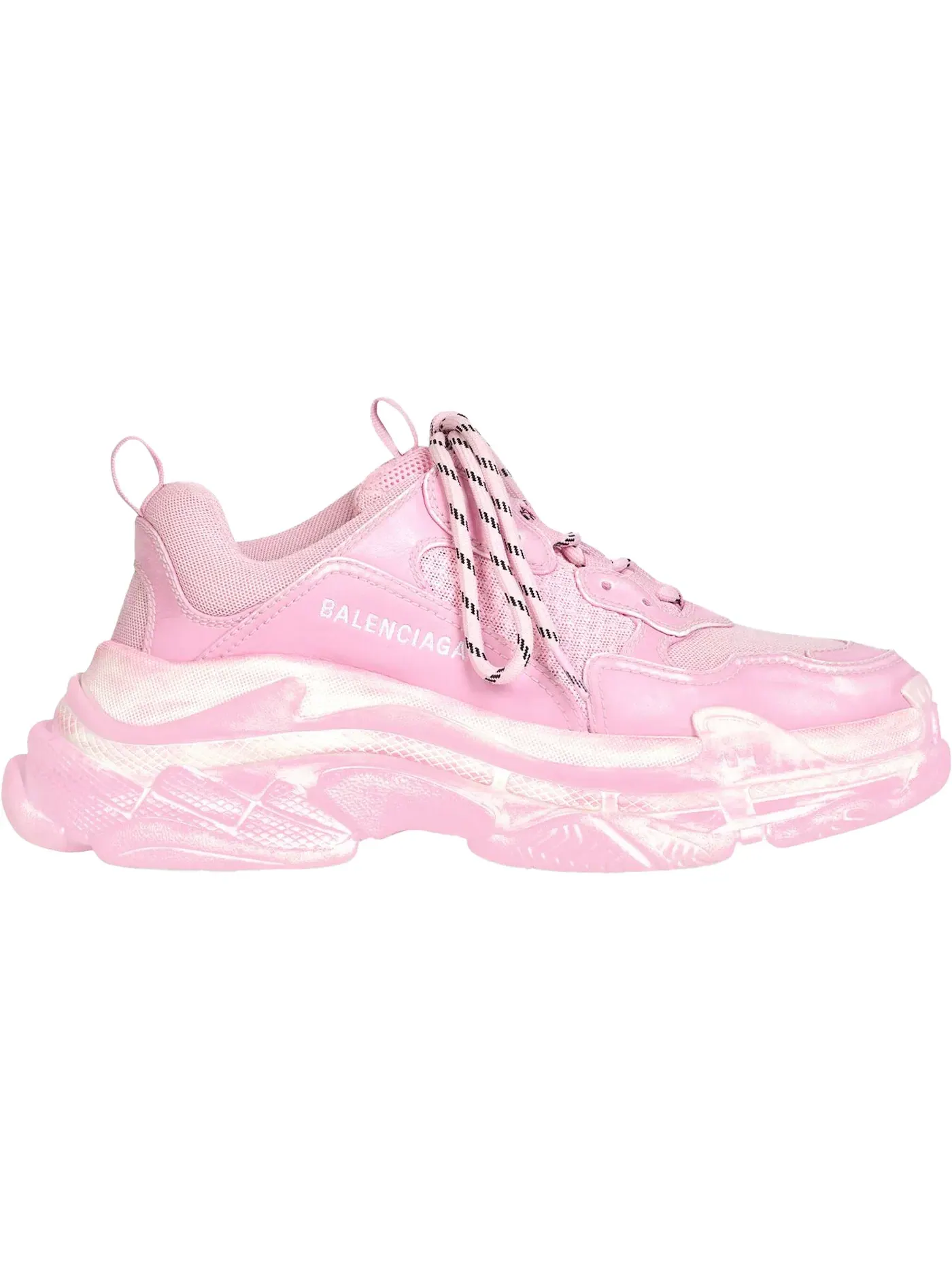 Кроссовки женские Balenciaga Triple S Faded, массивная подошва — изображение 1 из 1, беловато-розовый