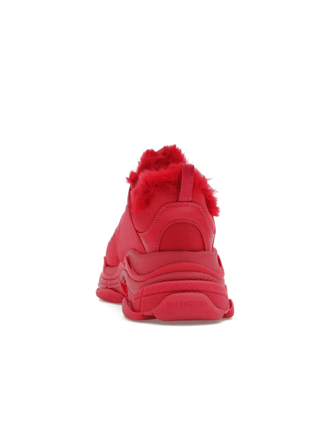 Кроссовки Balenciaga Triple S с мехом — изображение 4 из 4, бордовый