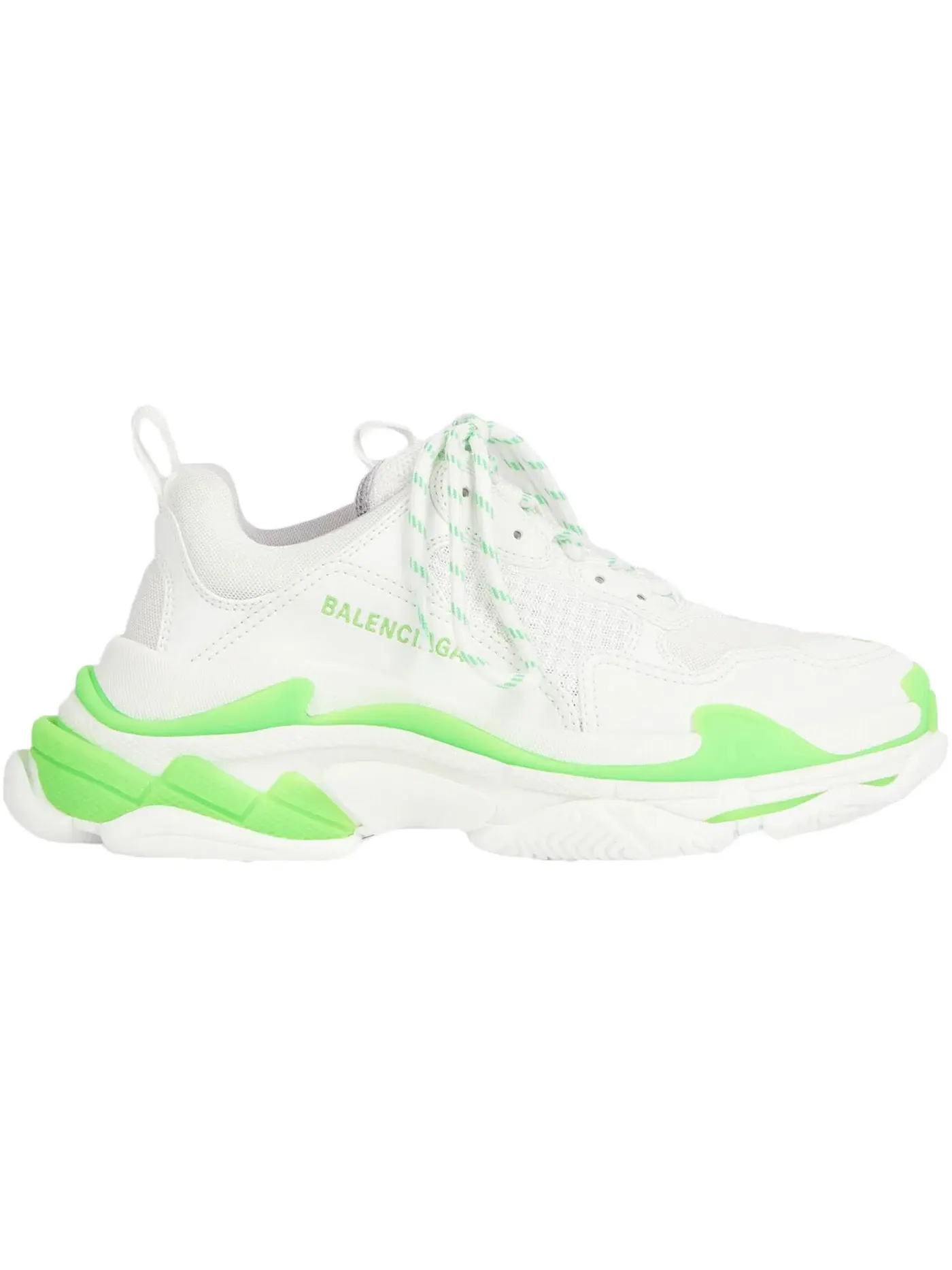 Кроссовки женские Balenciaga Triple S White Fluo Green — изображение 1 из 1, белый зеленый