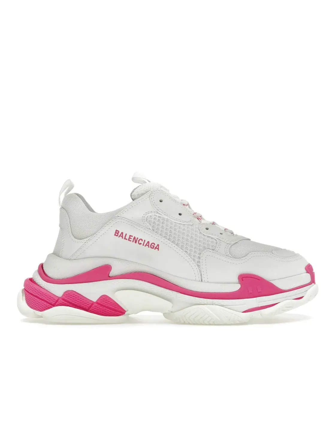 Кроссовки женские Balenciaga Triple S, с массивной подошвой — изображение 1 из 4, розовый белый