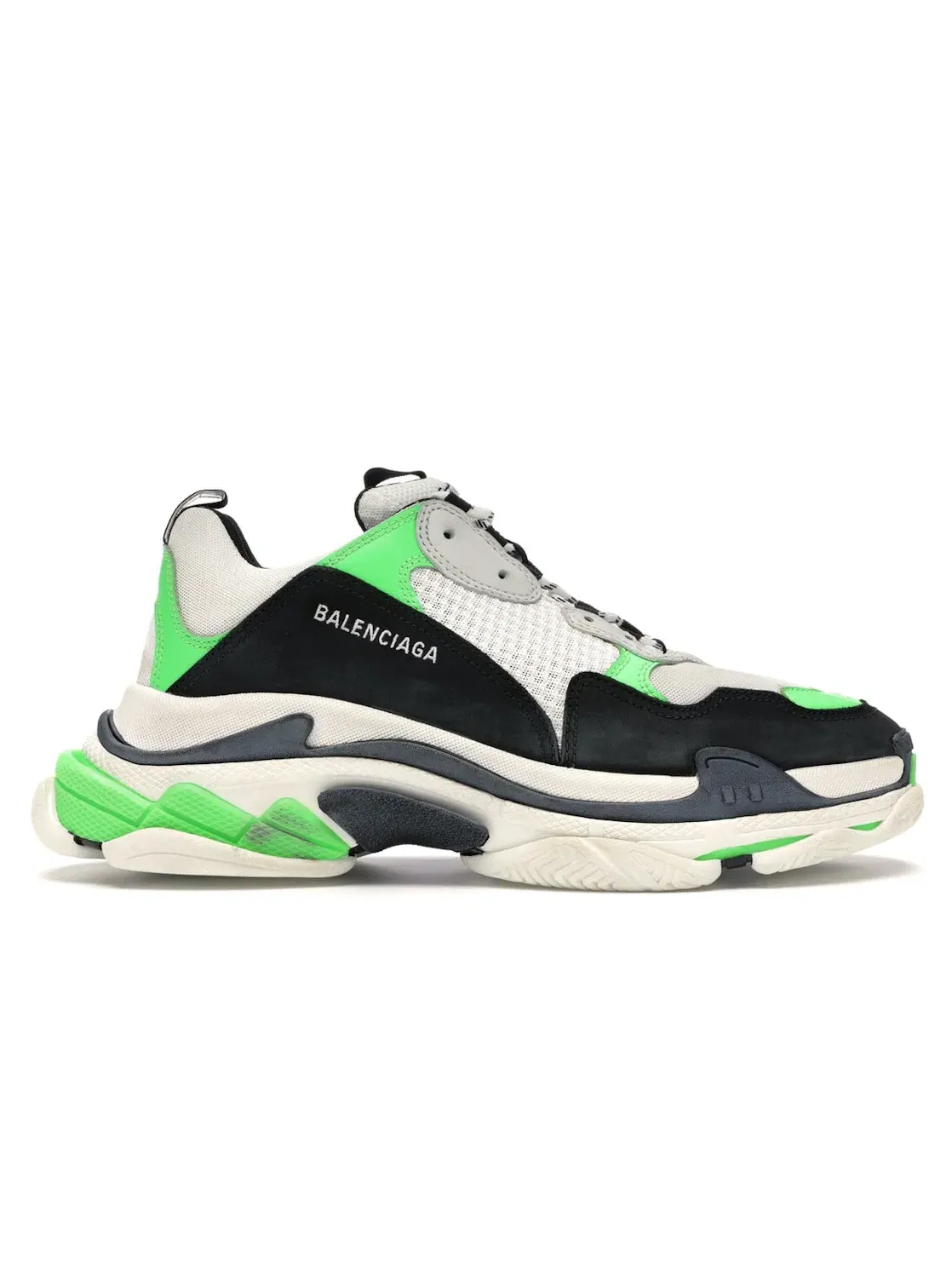 Кроссовки мужские Balenciaga Triple S без шнурков — изображение 1 из 4, зеленый/черный/белый