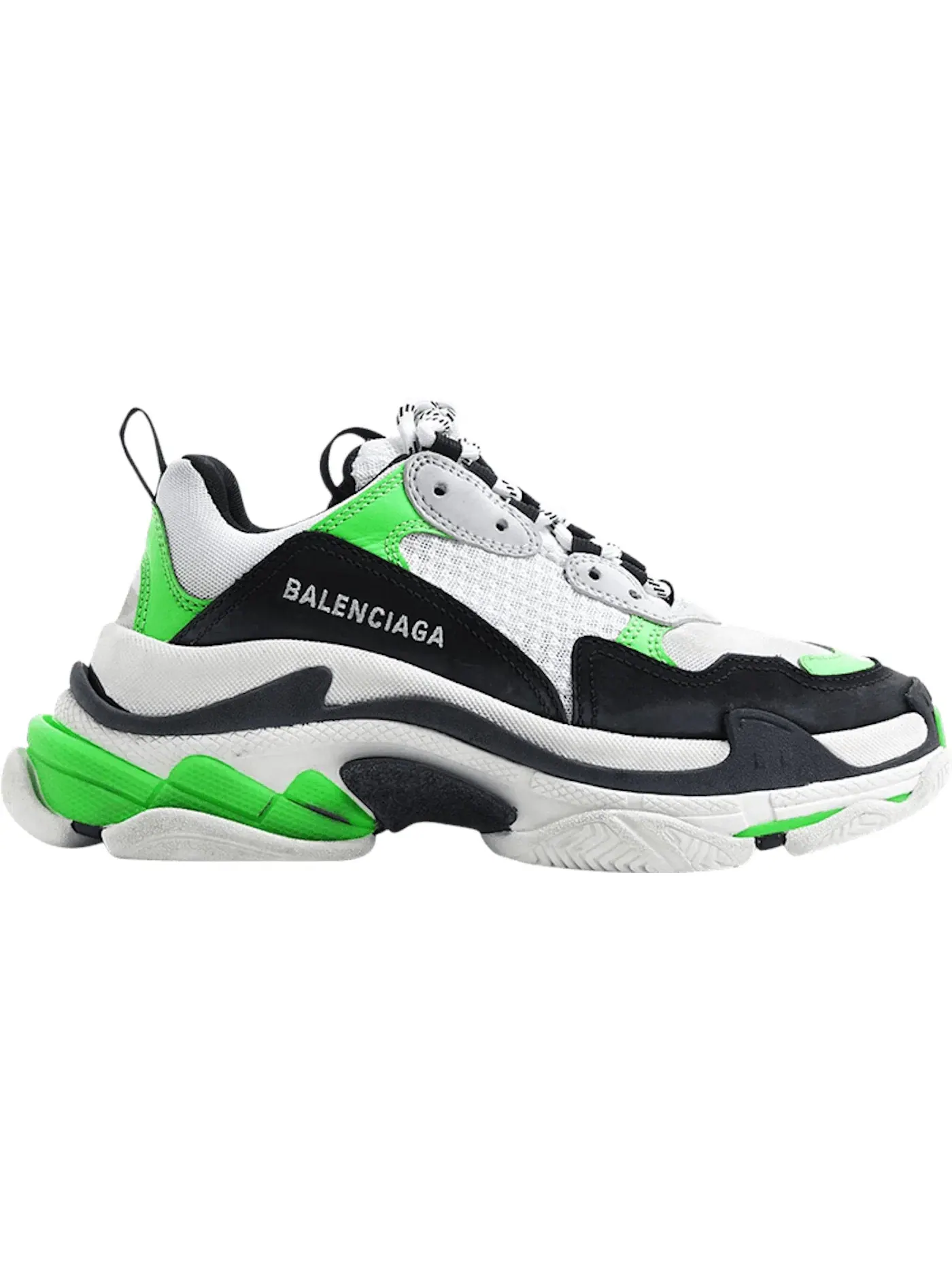 Кроссовки женские Balenciaga Triple S, с массивной подошвой — изображение 1 из 1, зеленый/черный/белый