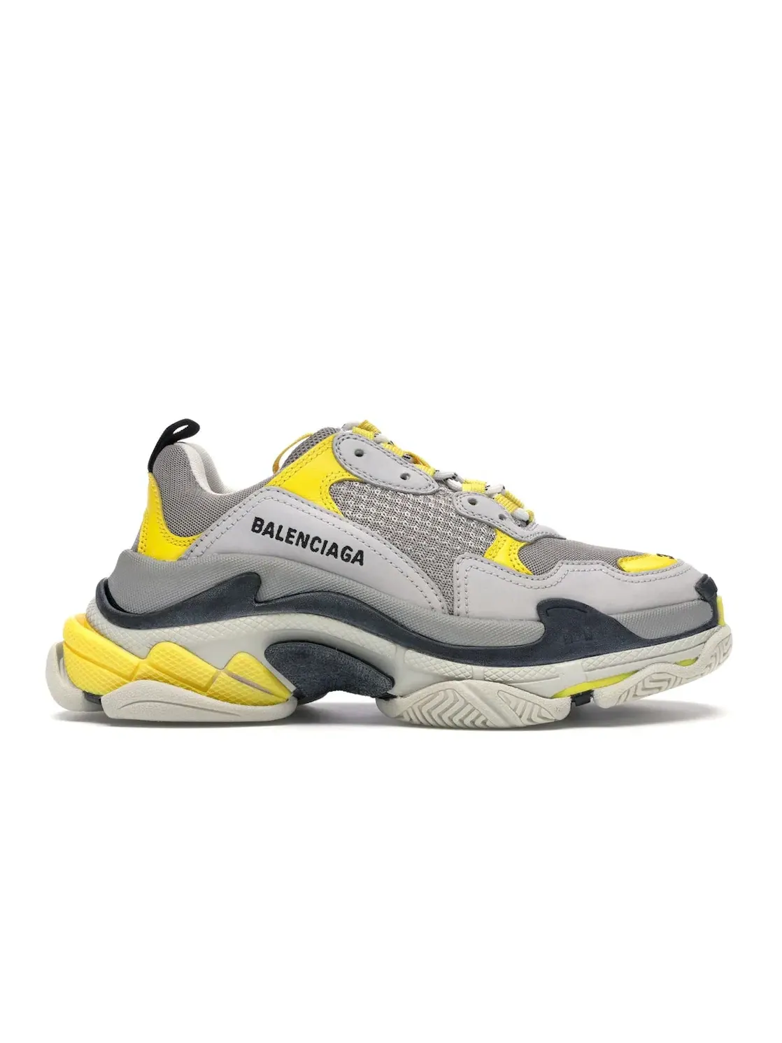 Кроссовки женские Balenciaga Triple S, с массивной подошвой — изображение 1 из 4, серый/желтый