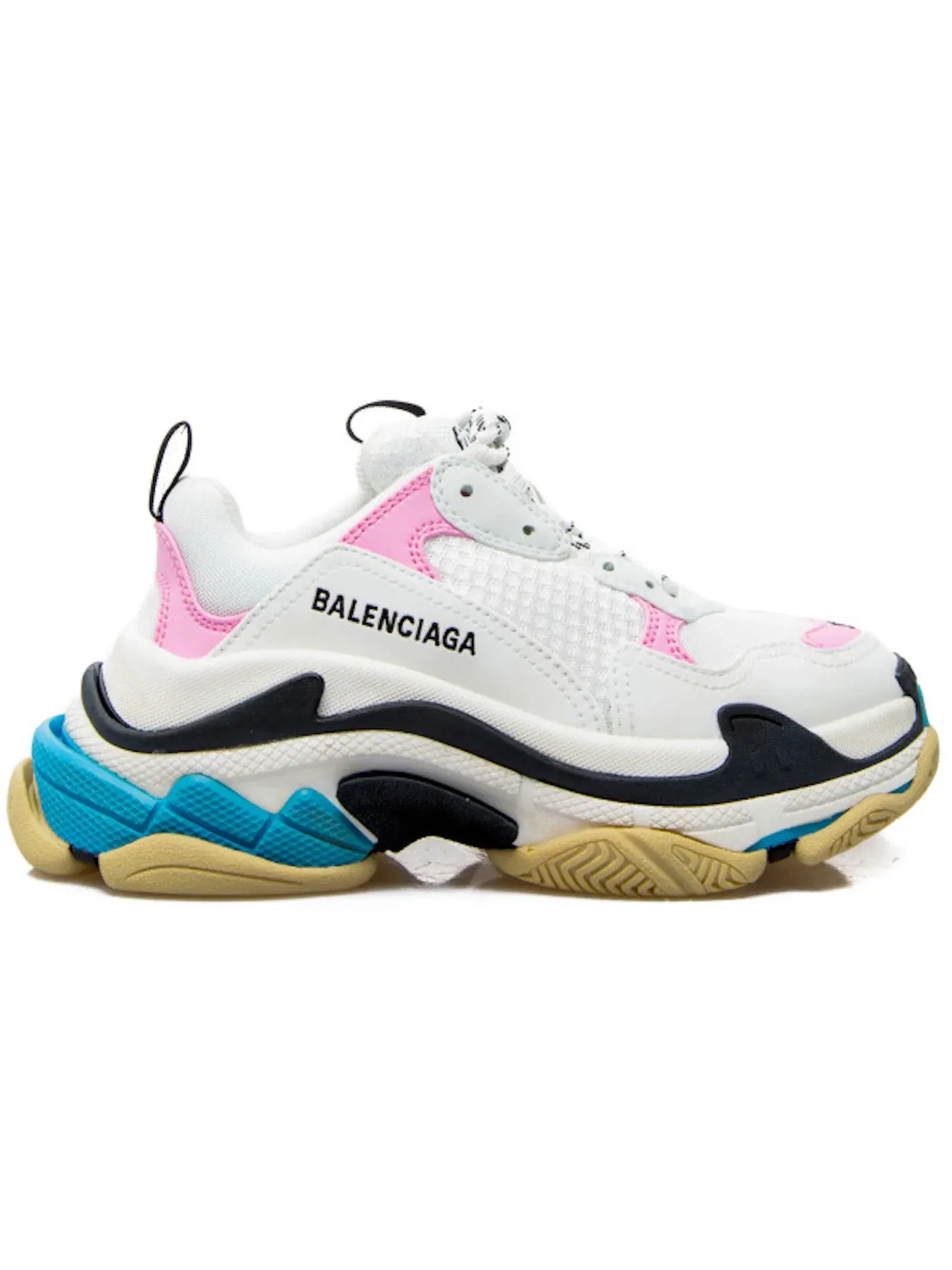 Кроссовки женские Balenciaga Triple S, с массивной подошвой — изображение 1 из 1, розовый/белый