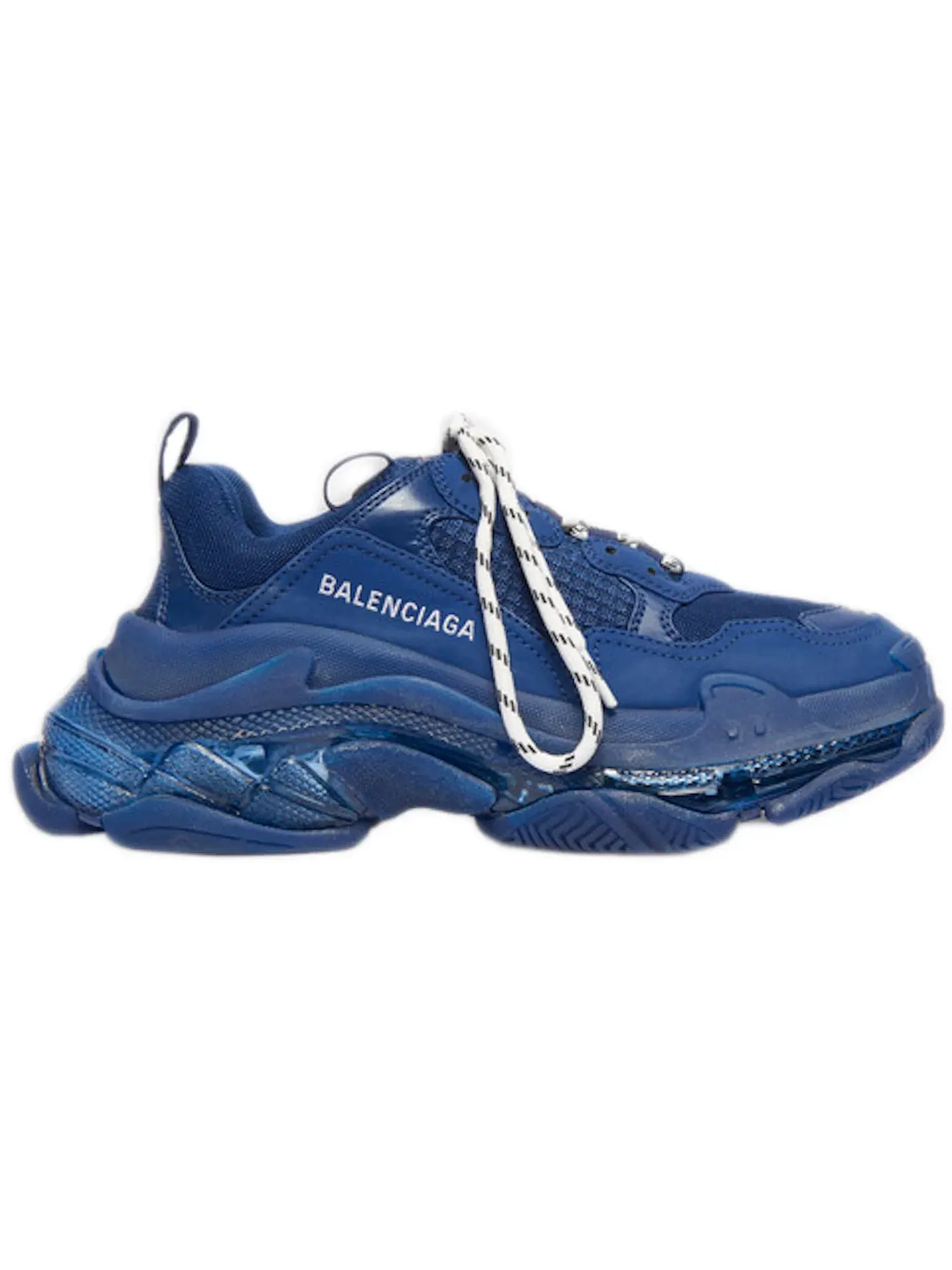 Кроссовки женские Balenciaga Triple S Clear Sole Navy, с прозрачной подошвой — изображение 1 из 1, синий