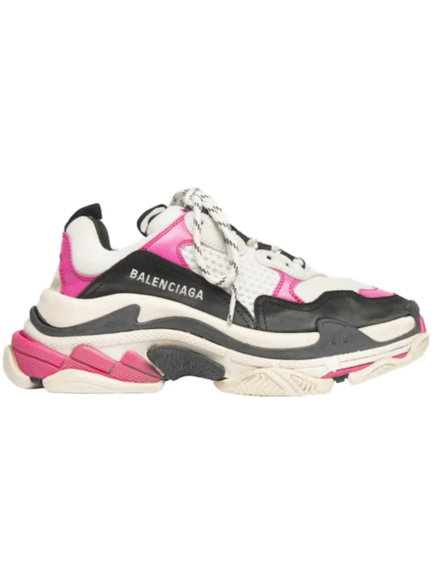 Кроссовки женские Balenciaga Triple S, на толстой подошве — изображение 1 из 1, розовый/черный/белый