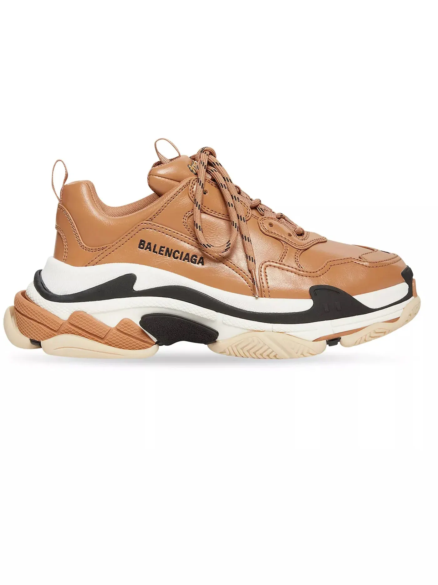 Кроссовки Balenciaga Triple S, кожа и сетка — изображение 1 из 1, бежевый/песочный