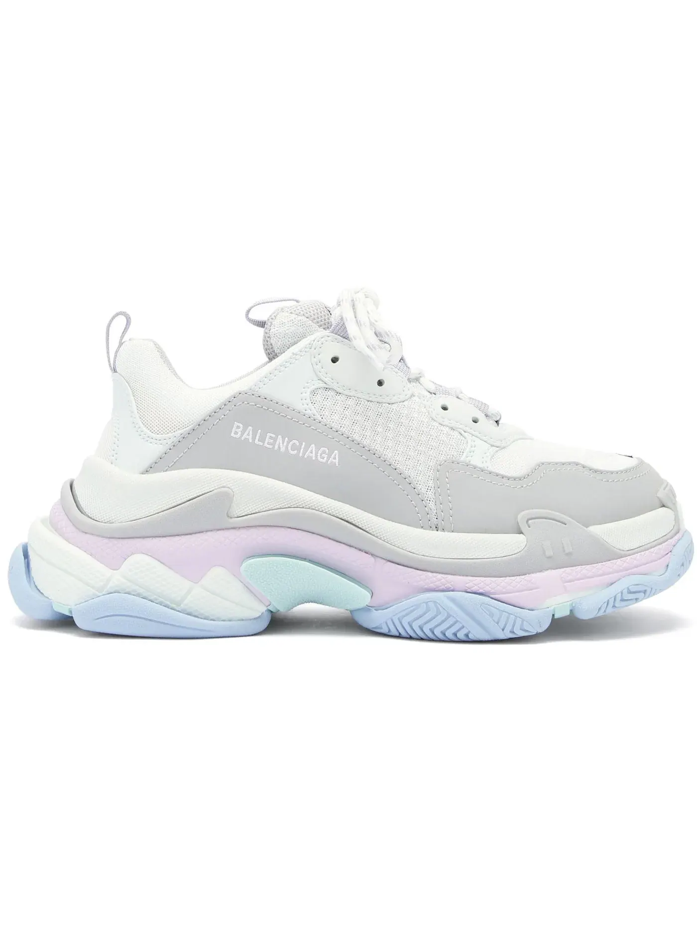 Кроссовки женские Balenciaga Triple S, с массивной подошвой — изображение 1 из 1, белый/синий/фиолетовый