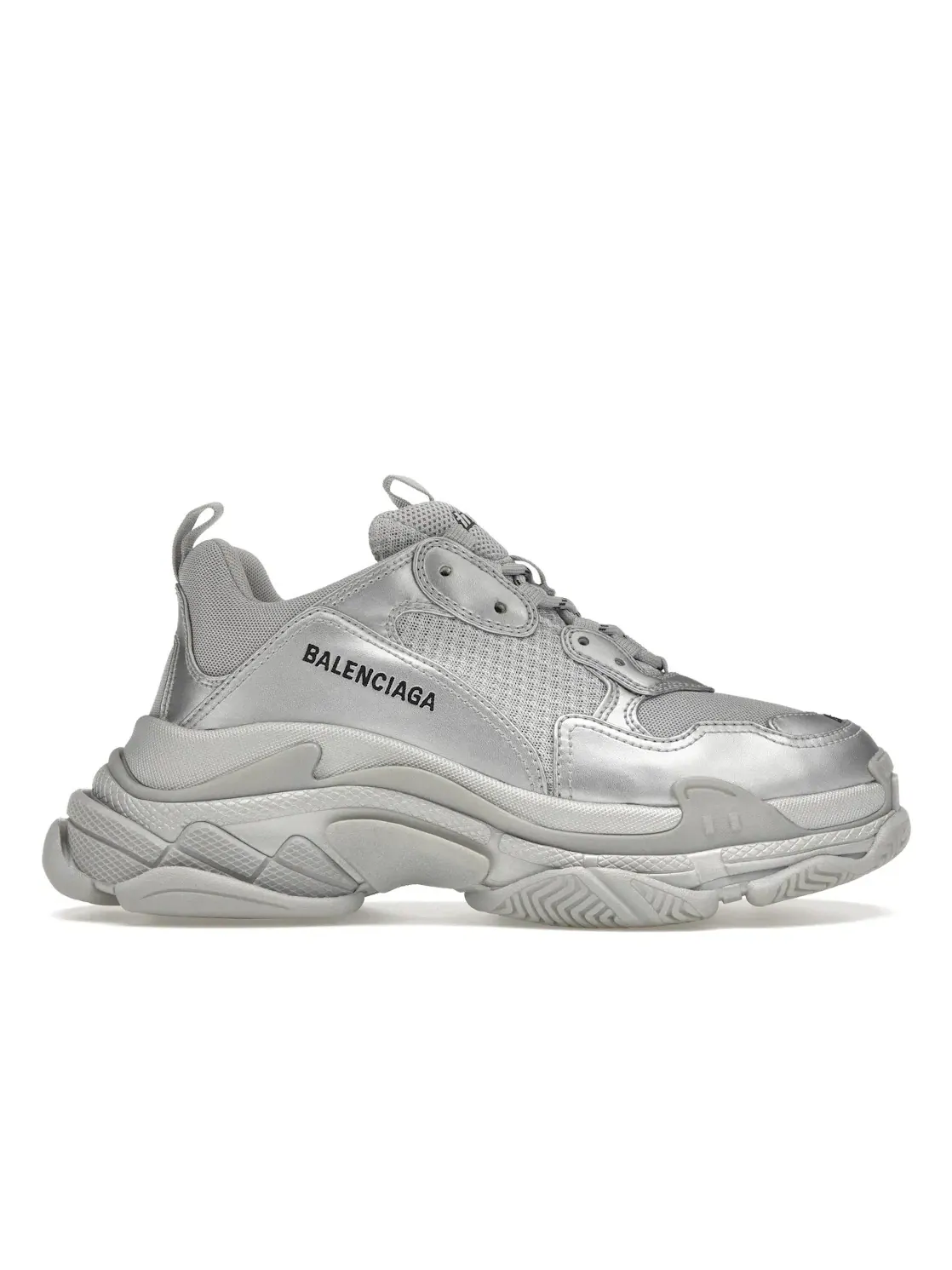 Кроссовки мужские Balenciaga Triple S, с массивной подошвой — изображение 1 из 4, серебряный