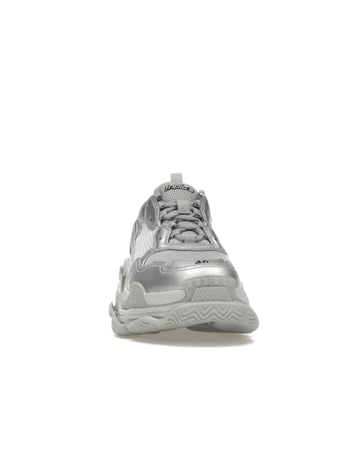 Кроссовки мужские Balenciaga Triple S, с массивной подошвой — изображение 2 из 4, серебряный