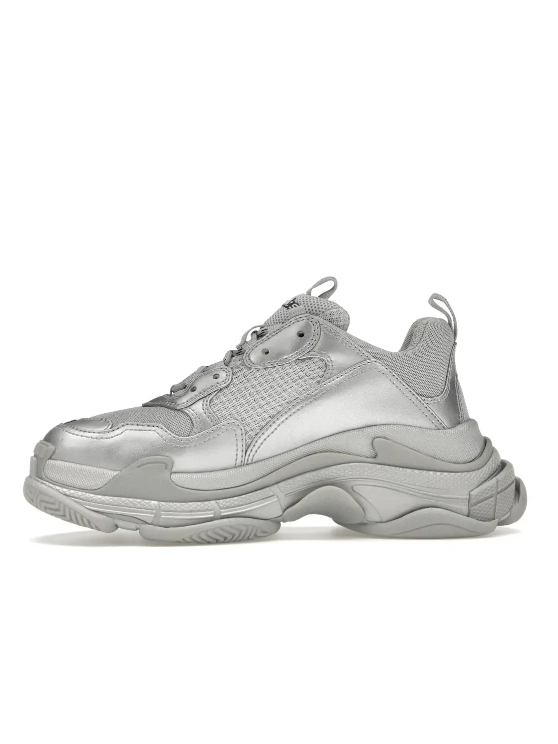 Кроссовки мужские Balenciaga Triple S, с массивной подошвой — изображение 3 из 4, серебряный