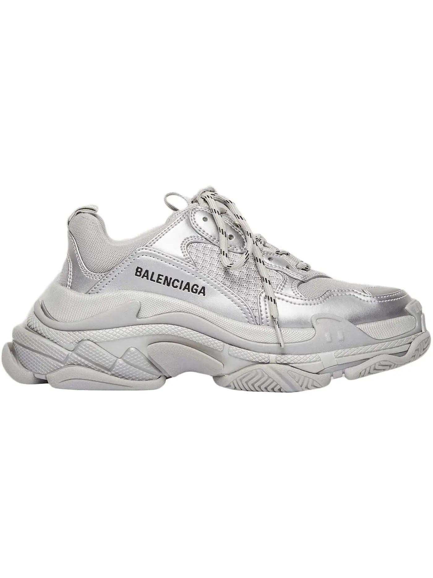 Кроссовки женские Balenciaga Triple S, серебристые — изображение 1 из 1, серебряный