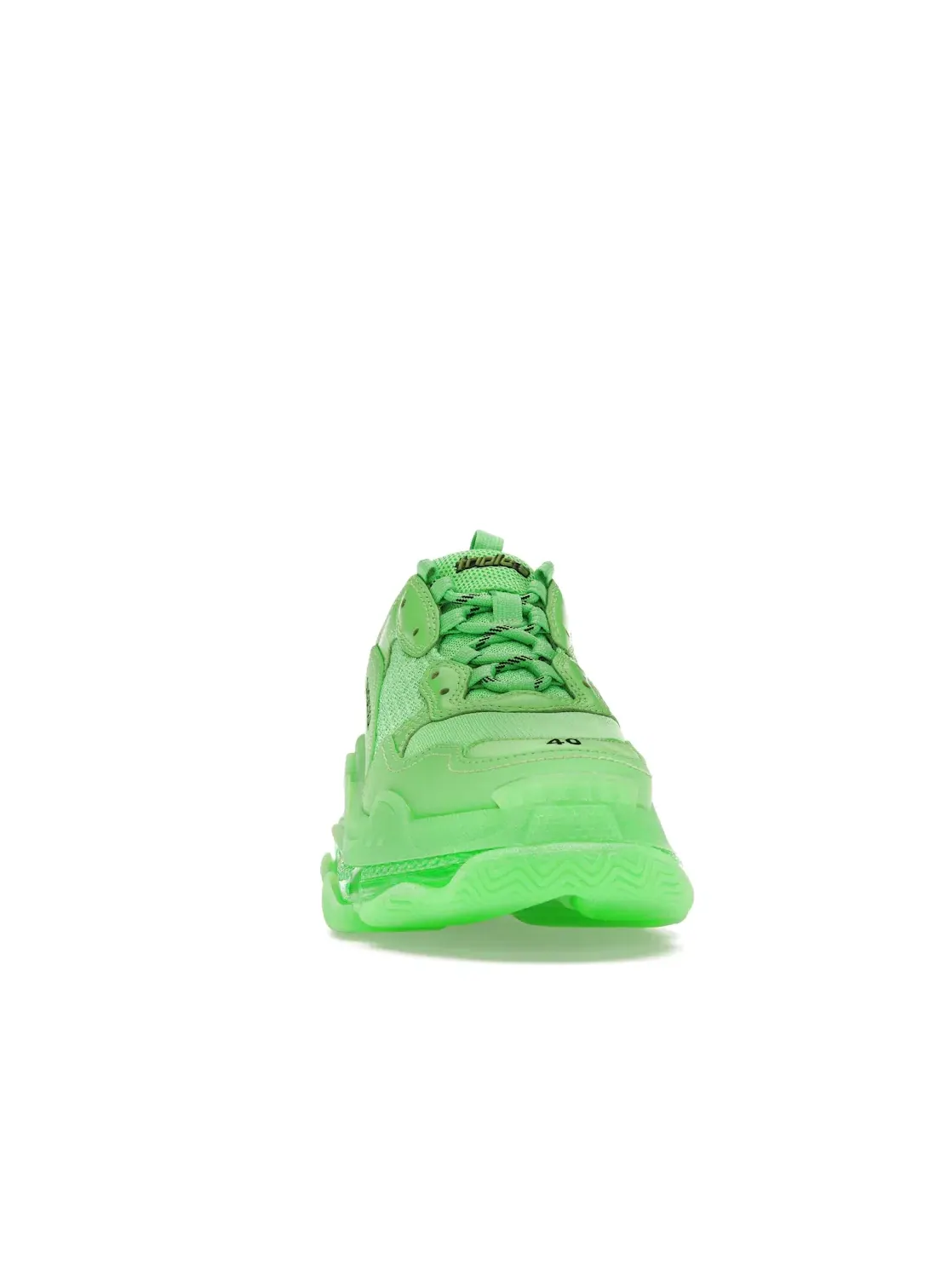Кроссовки женские Balenciaga Triple S с прозрачной подошвой — изображение 2 из 4, зеленый