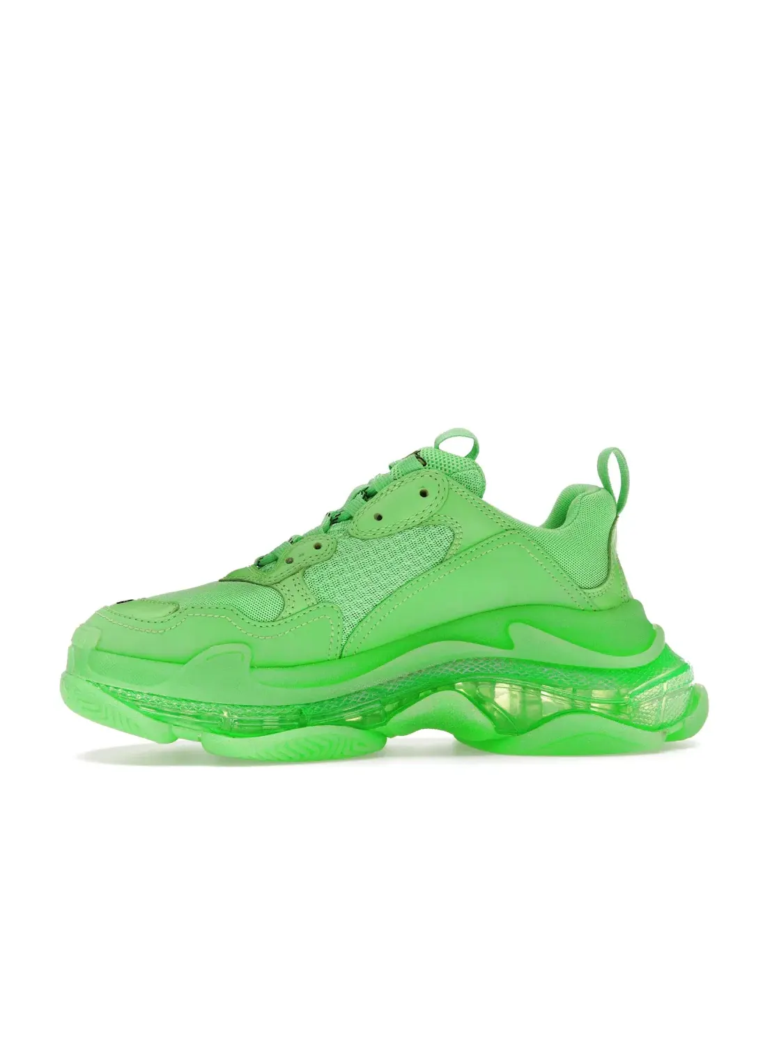 Кроссовки женские Balenciaga Triple S с прозрачной подошвой — изображение 3 из 4, зеленый