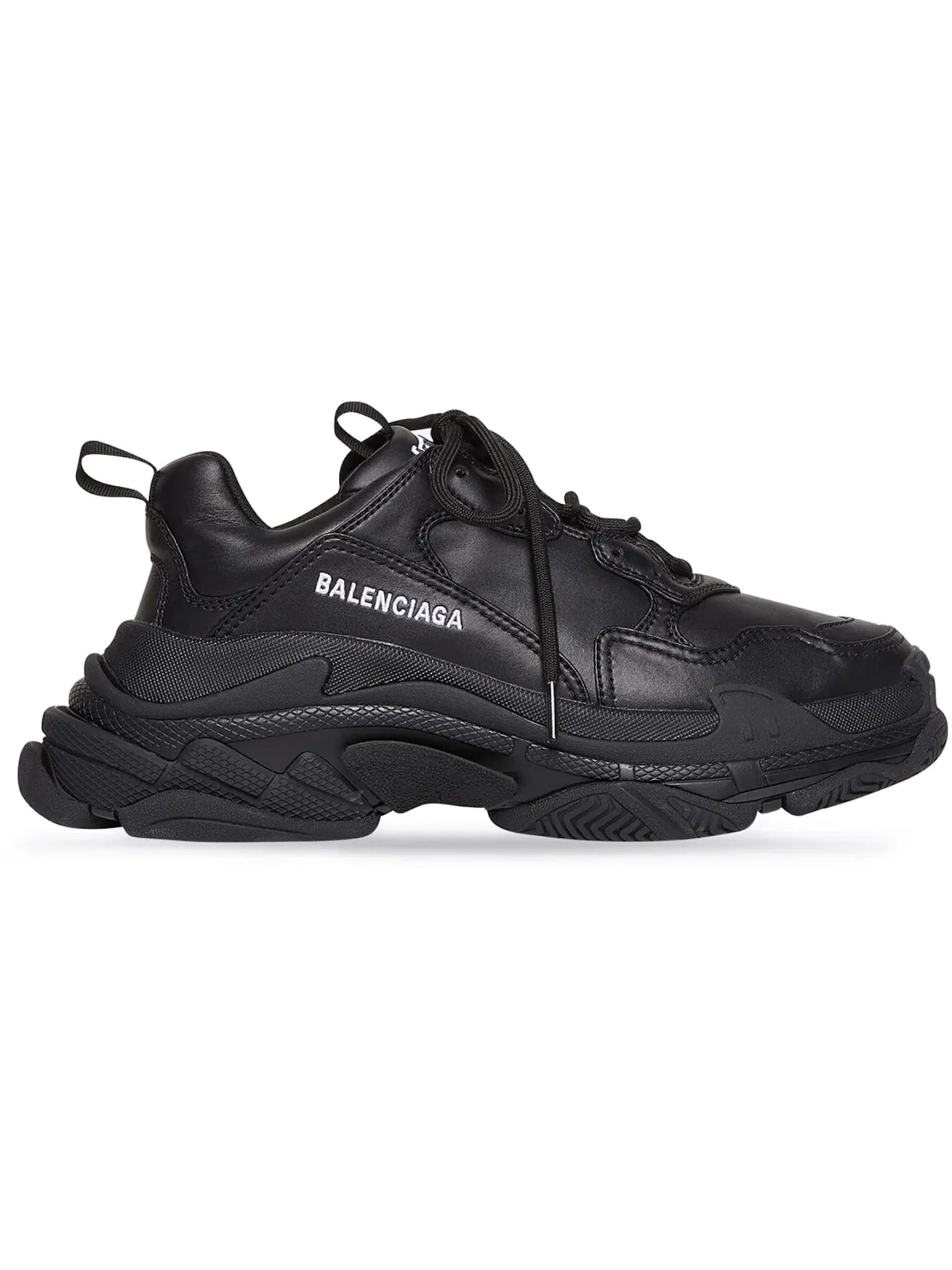 Кроссовки женские Balenciaga Triple S, синтетическая кожа — изображение 1 из 1, черный/черный/черный