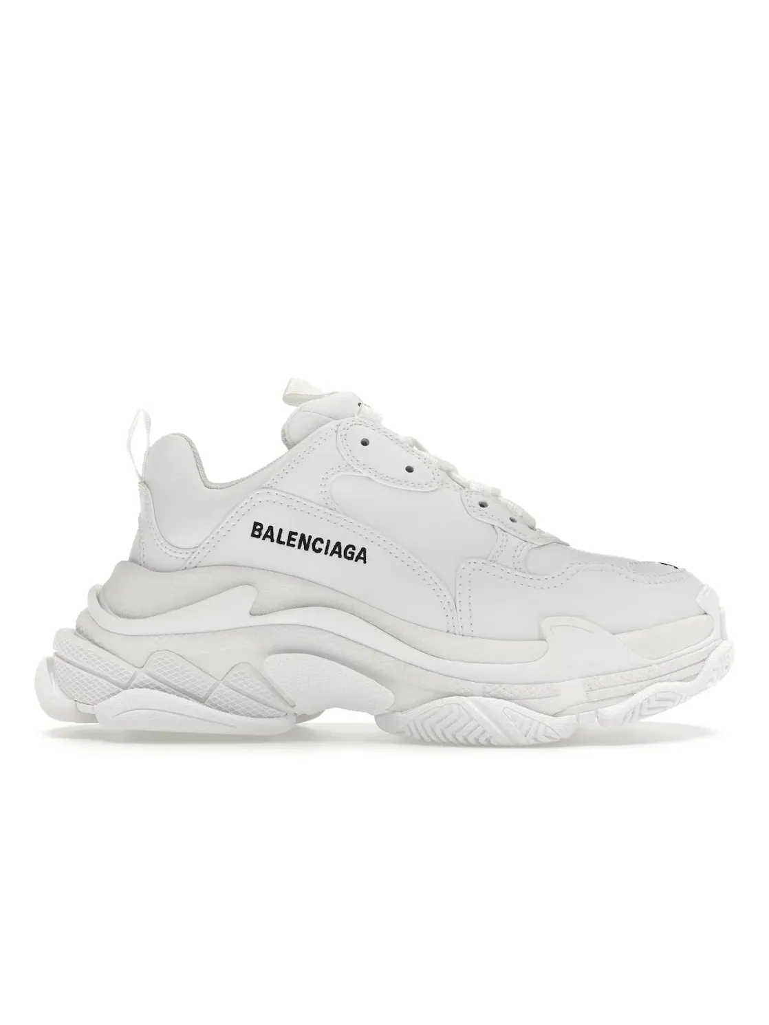 Кроссовки женские Balenciaga Triple S, из искусственной кожи — изображение 1 из 4, белый/белый/белый
