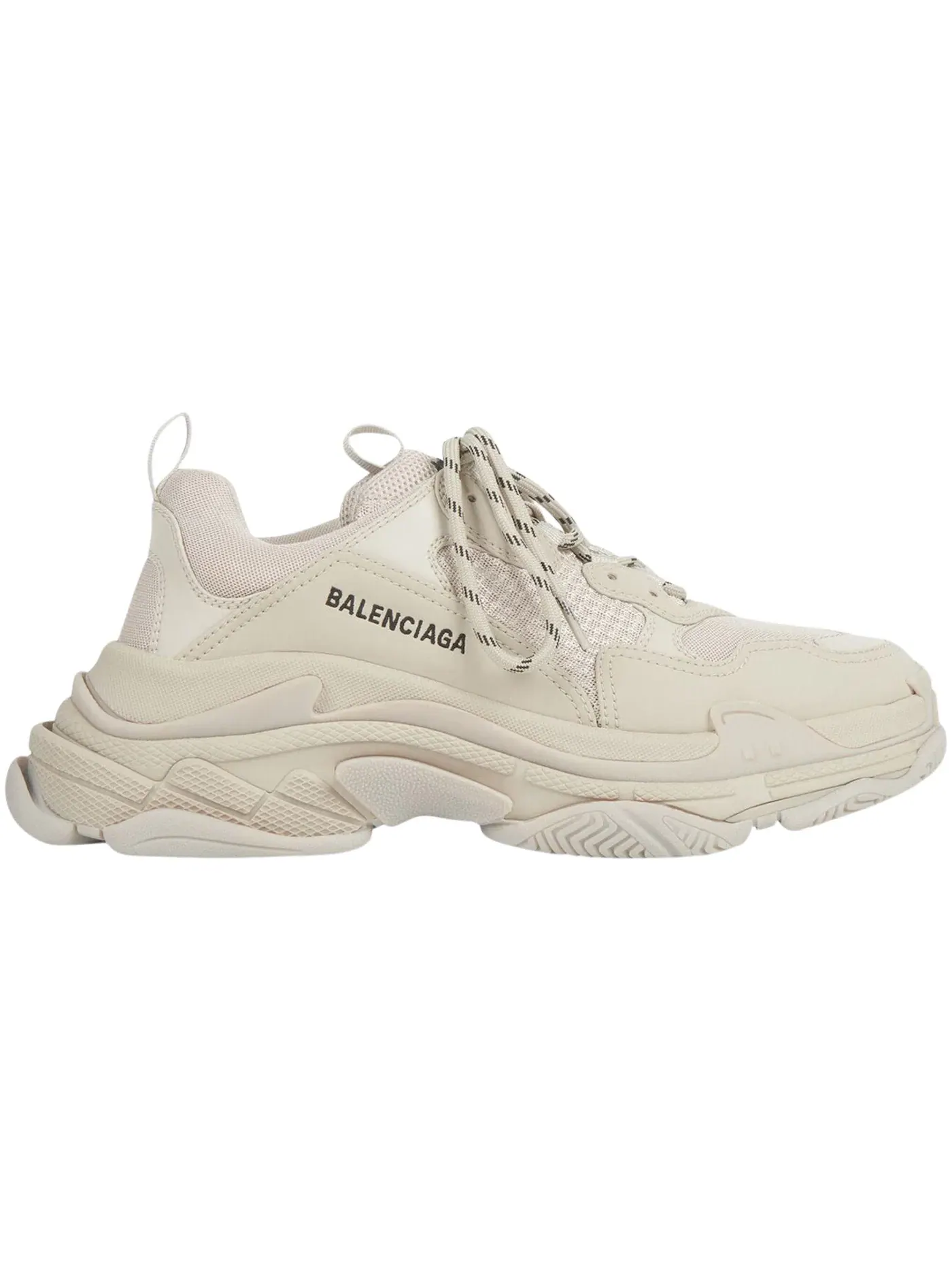 Кроссовки мужские Balenciaga Triple S, кожа, замша, сетка — изображение 1 из 1, бежевый