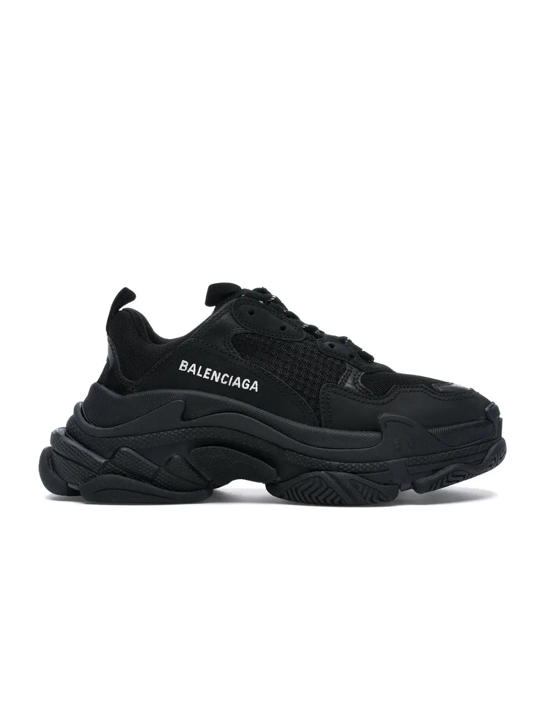Кроссовки женские Balenciaga Triple S, массивные — изображение 1 из 4, черный/черный