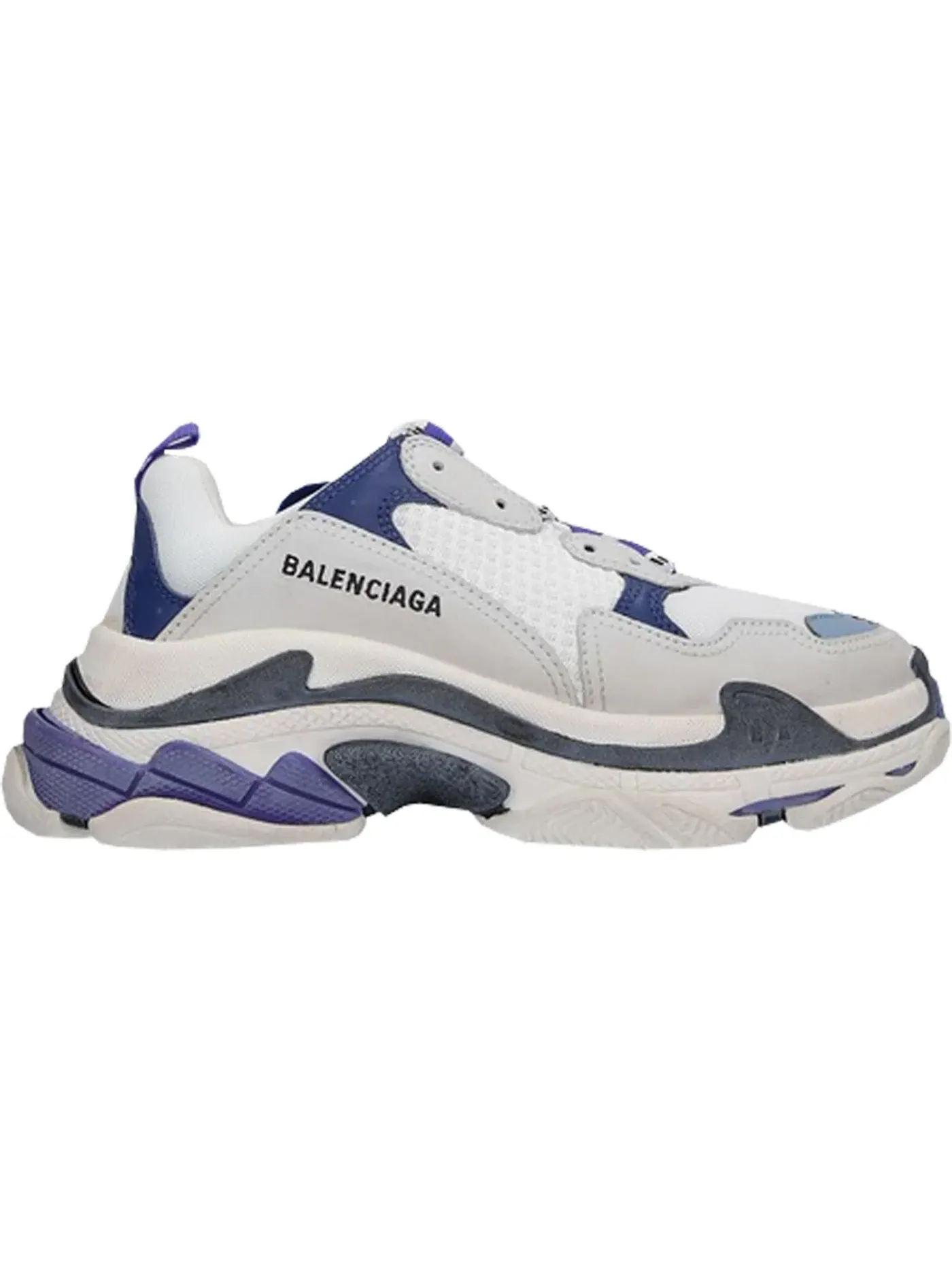 Кроссовки женские Balenciaga Triple S, с массивной подошвой — изображение 1 из 1, белый/фиолетовый