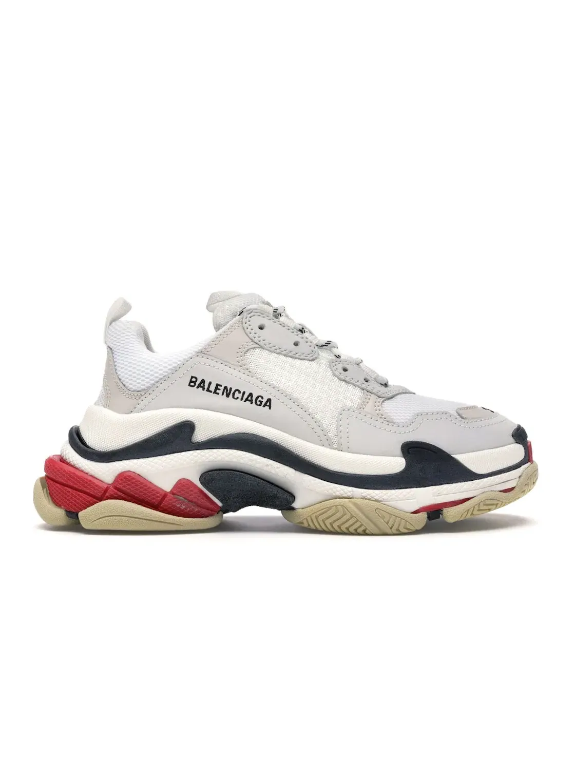 Кроссовки женские Balenciaga Triple S, с массивной подошвой — изображение 1 из 4, белый/красный