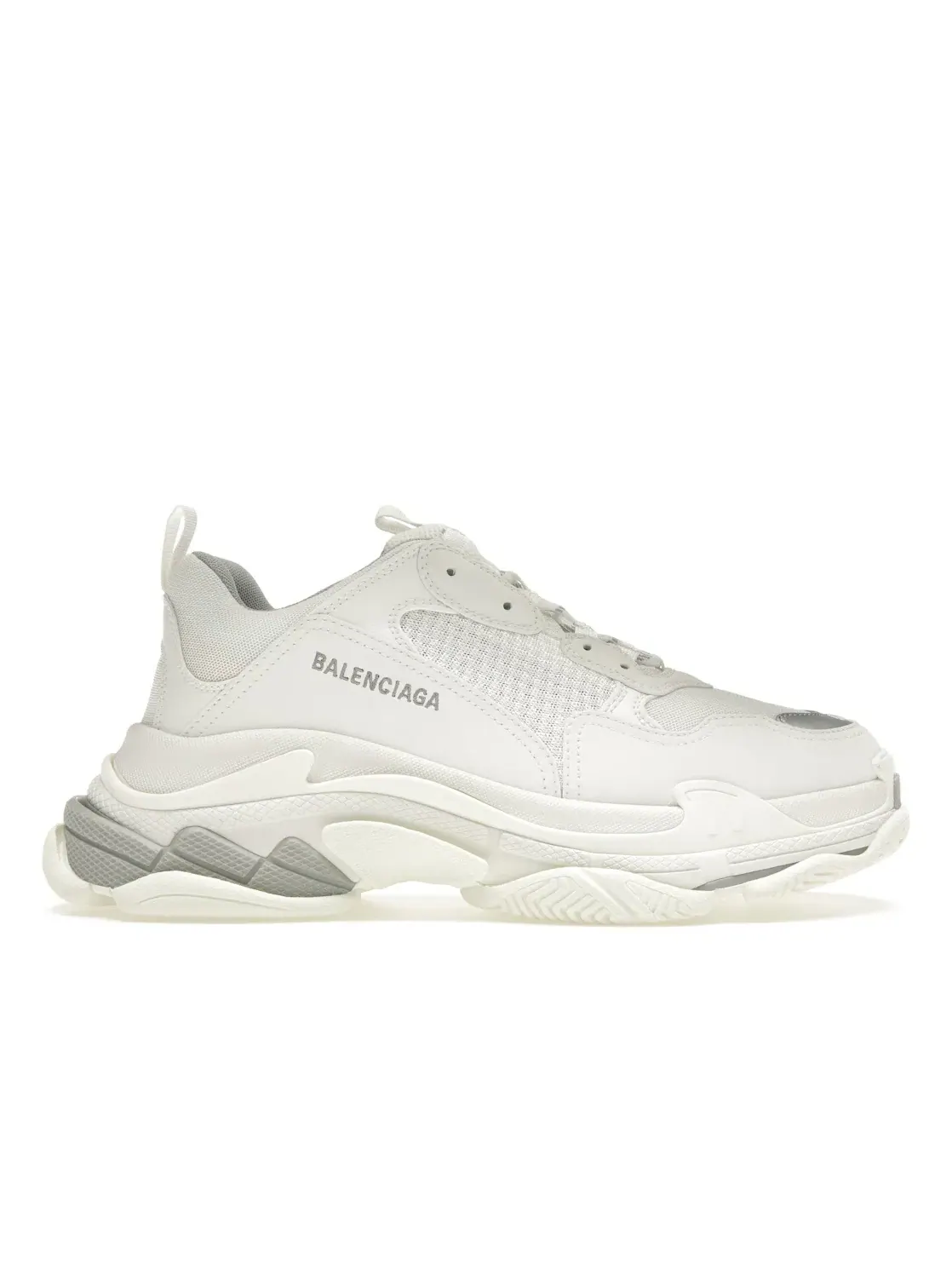 Кроссовки мужские Balenciaga Triple S без шнуровки — изображение 1 из 4, белый серебристый