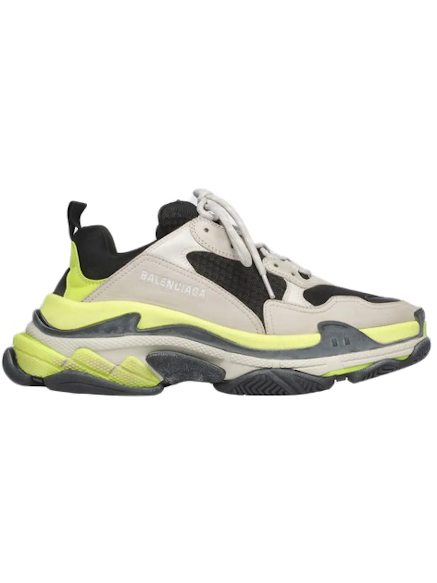 Кроссовки мужские Balenciaga Triple S, с массивной подошвой — изображение 1 из 1, серый/желтый