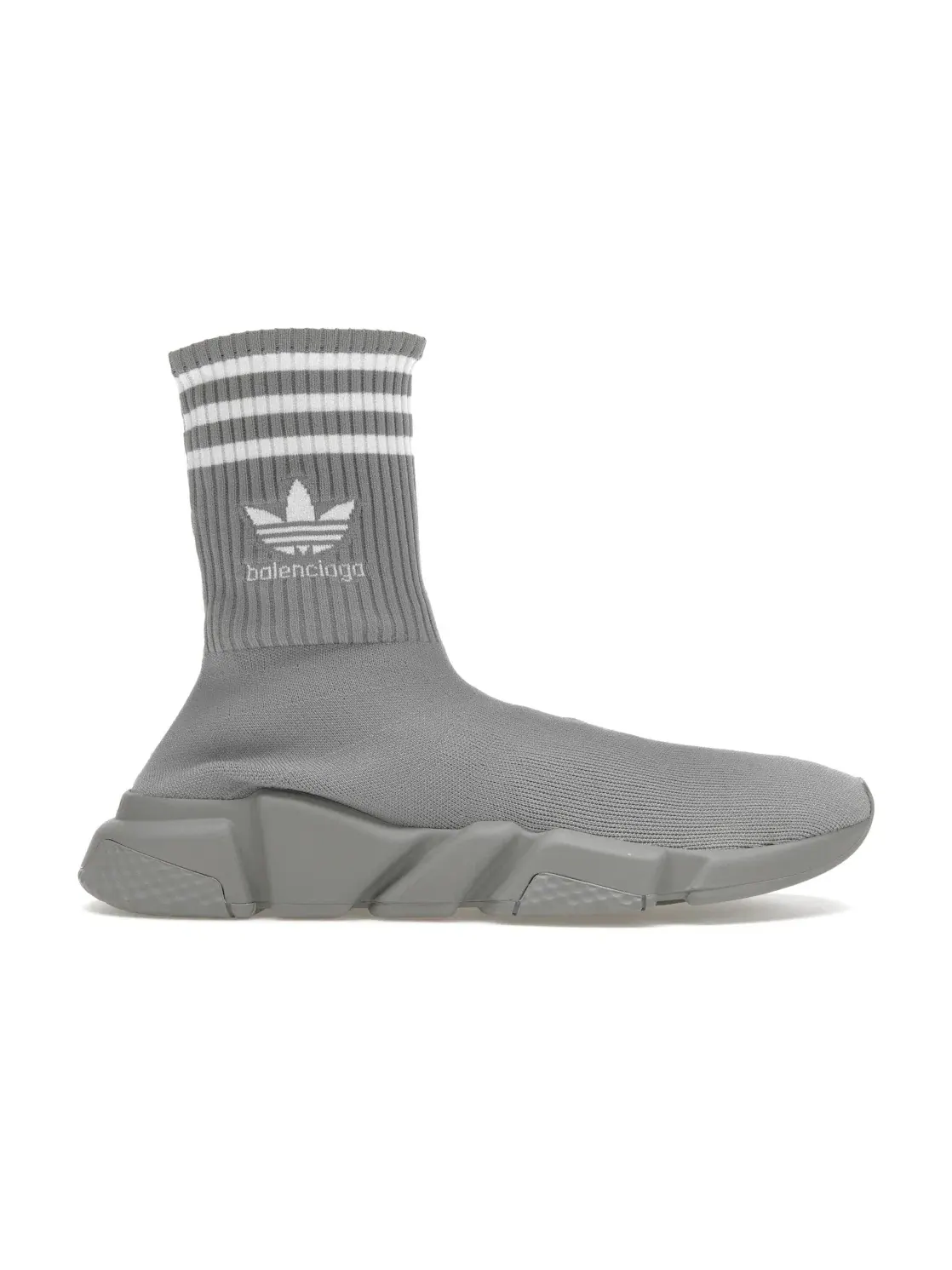 Кроссовки высокие Balenciaga x Adidas Speed Trainer — изображение 1 из 4, серый/белый