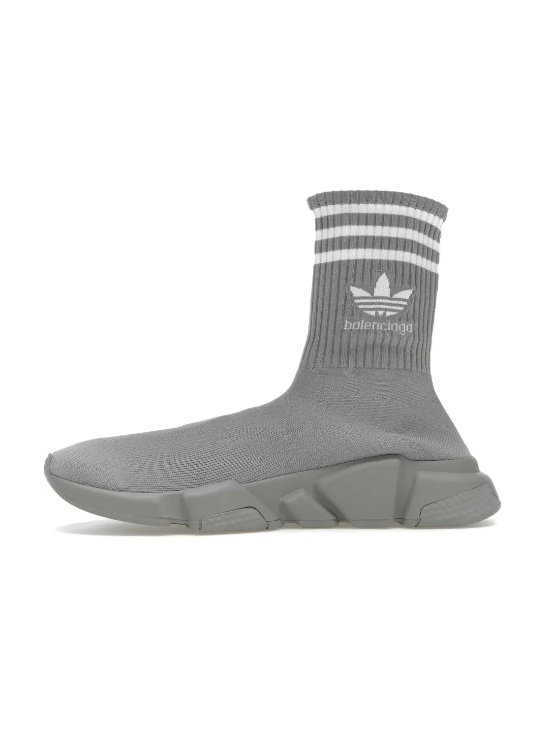 Кроссовки высокие Balenciaga x Adidas Speed Trainer — изображение 3 из 4, серый/белый