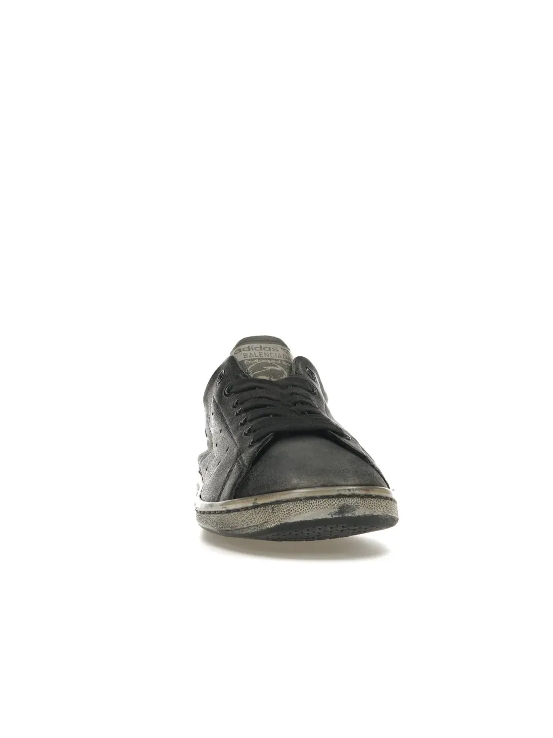 Кроссовки Balenciaga x Adidas Stan Smith Worn-Out, кожаные, с изношенным эффектом — изображение 2 из 4, черный/черный/белый