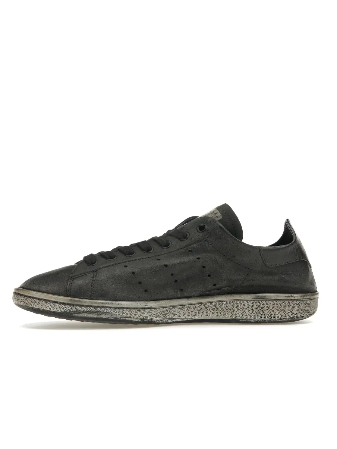 Кроссовки Balenciaga x Adidas Stan Smith Worn-Out, кожаные, с изношенным эффектом — изображение 3 из 4, черный/черный/белый