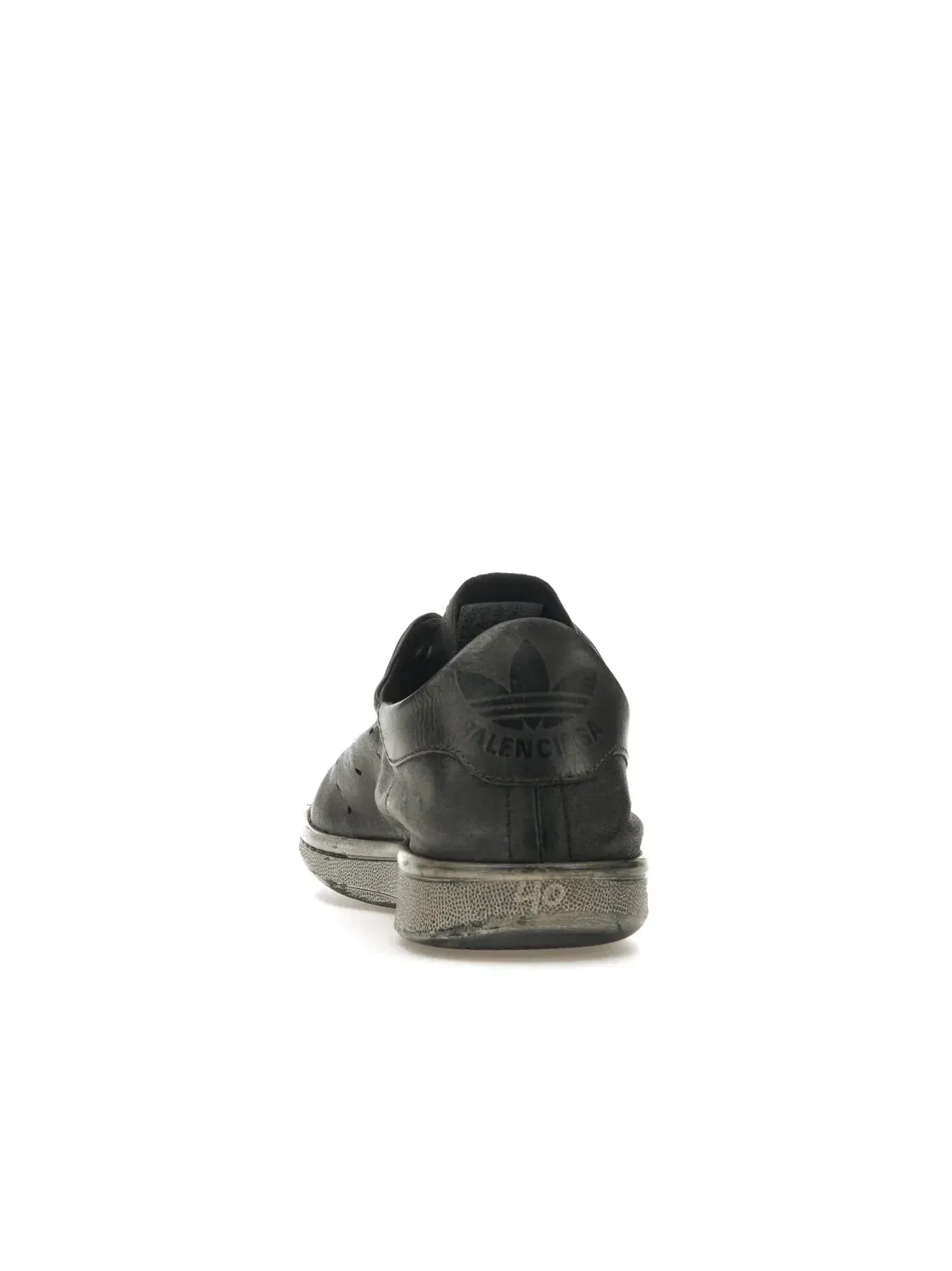 Кроссовки Balenciaga x Adidas Stan Smith Worn-Out, кожаные, с изношенным эффектом — изображение 4 из 4, черный/черный/белый