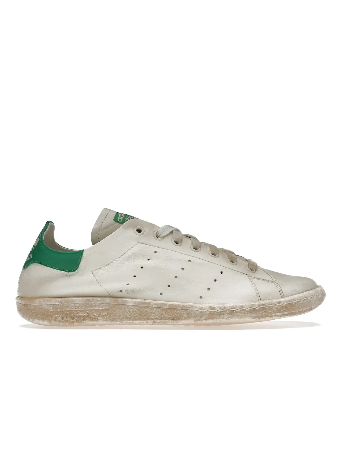 Кроссовки Balenciaga x Adidas Stan Smith, эффект поношенности — изображение 1 из 4, белый/белый/зеленый
