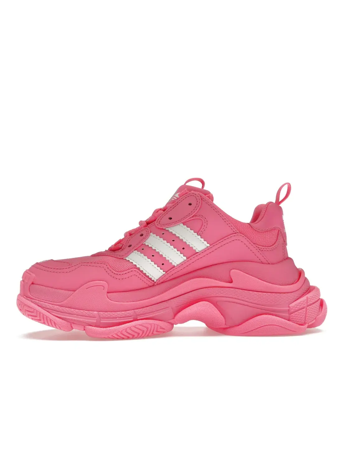 Женские кроссовки с принтом Balenciaga x Adidas Triple S — изображение 3 из 4, неоновый розовый/белый