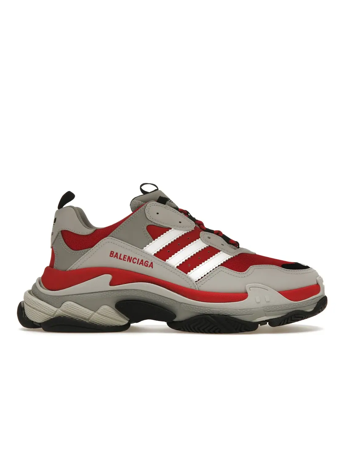 Кроссовки Balenciaga x Adidas Triple S — изображение 1 из 4, красный/серый/черный