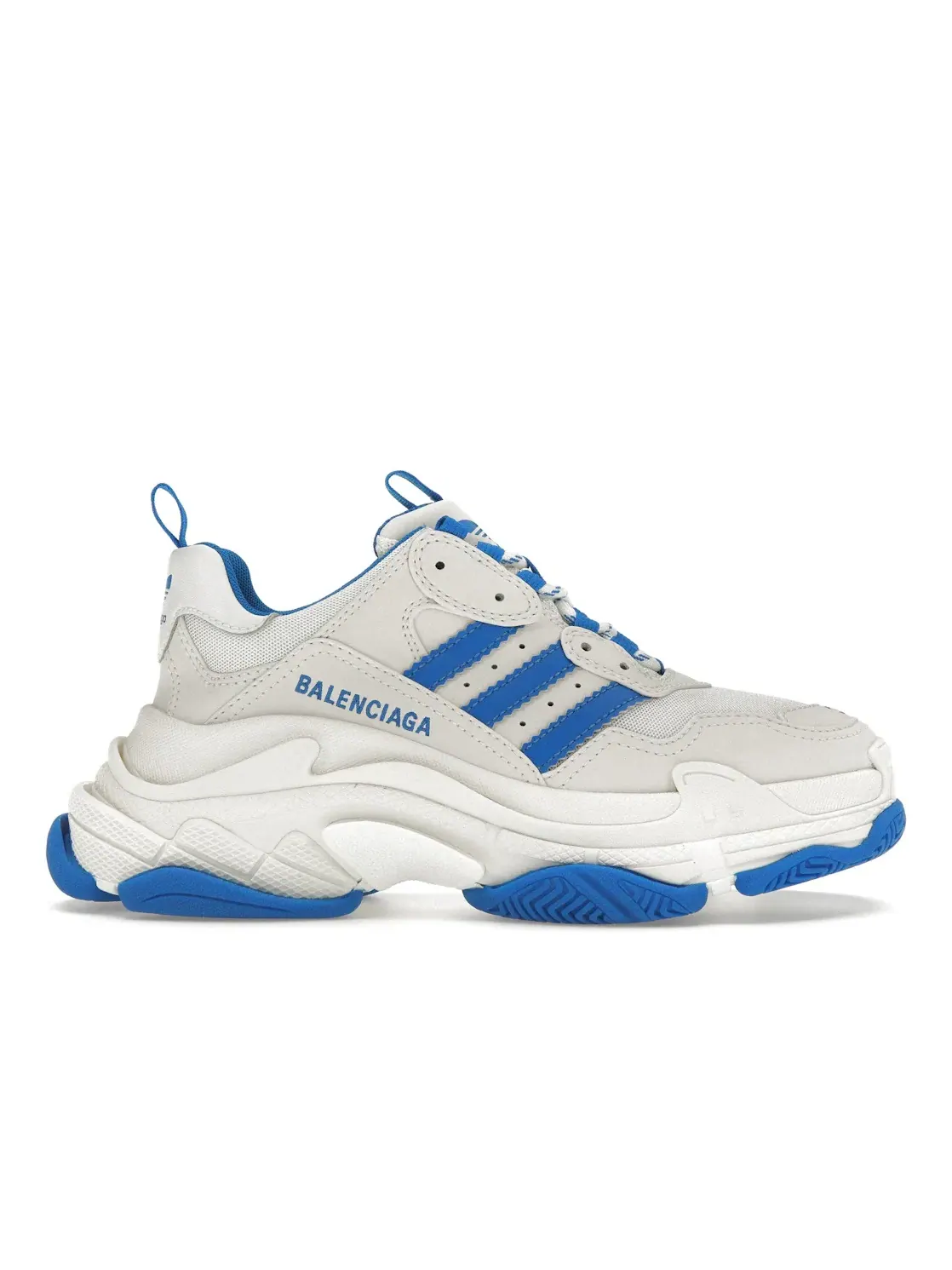 Кроссовки женские Balenciaga x Adidas Triple S, с массивной подошвой — изображение 1 из 4, белый/белый/синий