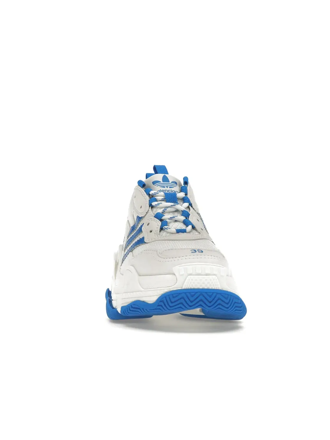 Кроссовки женские Balenciaga x Adidas Triple S, с массивной подошвой — изображение 2 из 4, белый/белый/синий