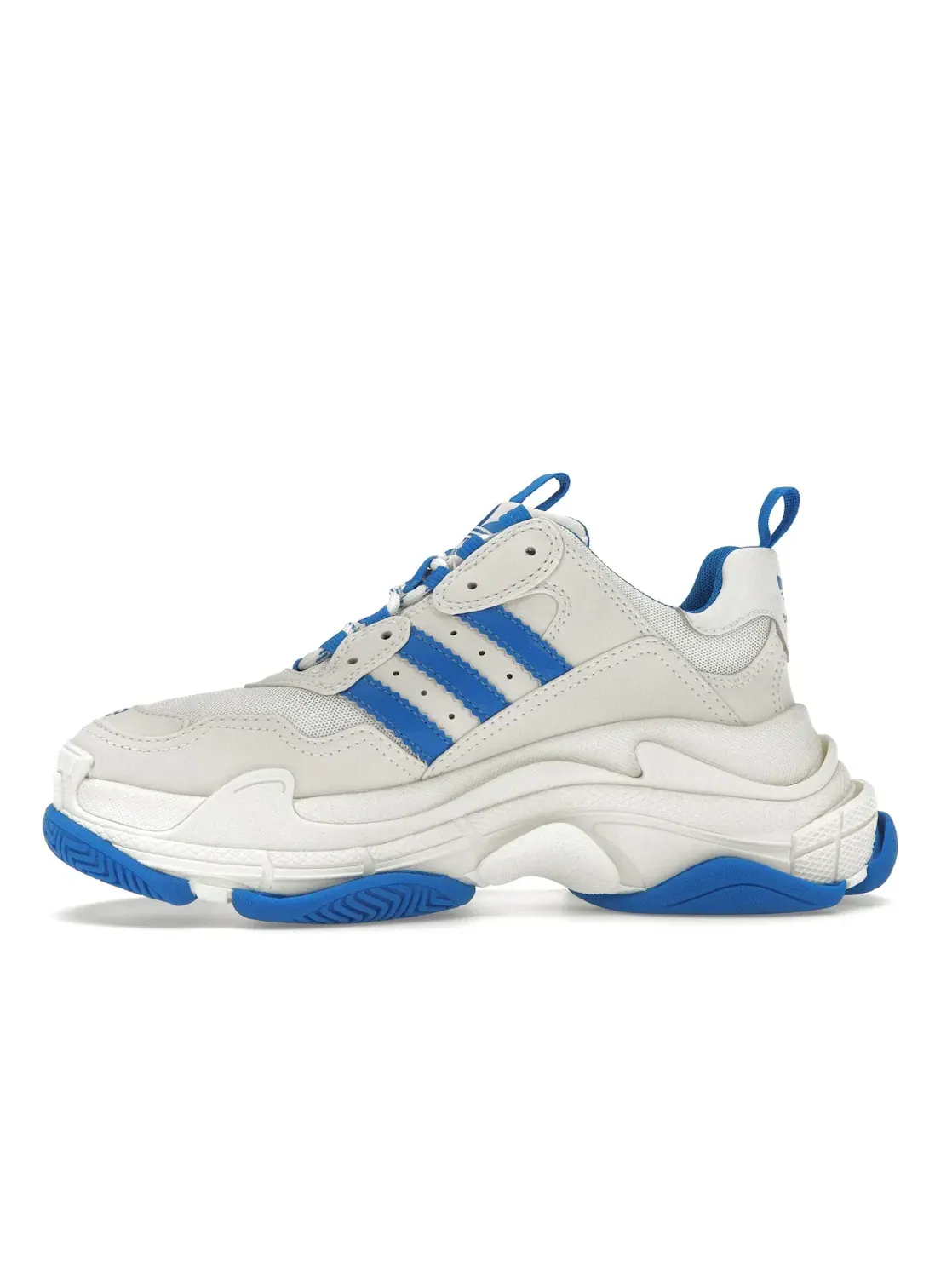 Кроссовки женские Balenciaga x Adidas Triple S, с массивной подошвой — изображение 3 из 4, белый/белый/синий