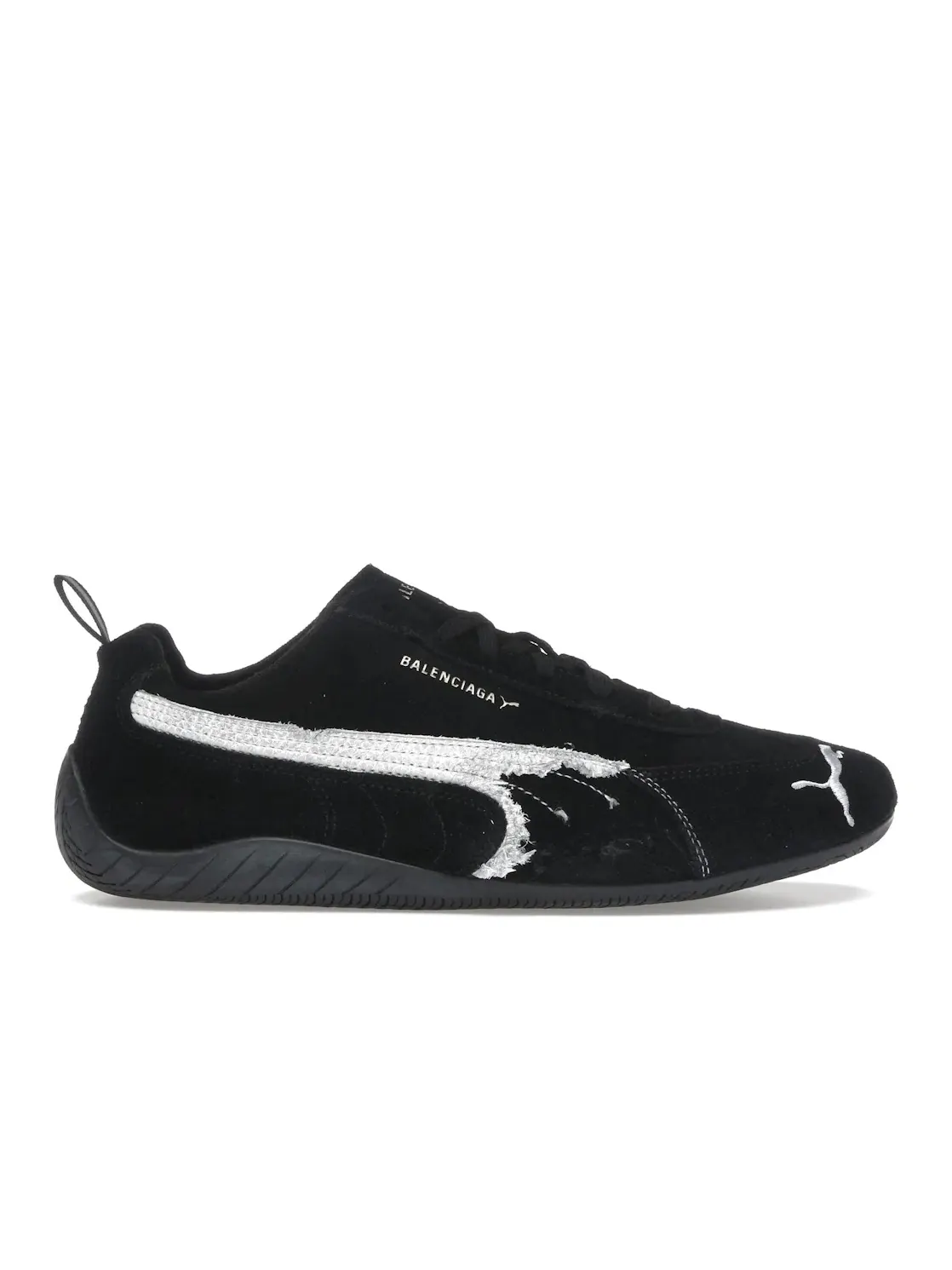 Кроссовки мужские Balenciaga x Puma Speedcat Suede, с потертостями — изображение 1 из 4, черный/белый