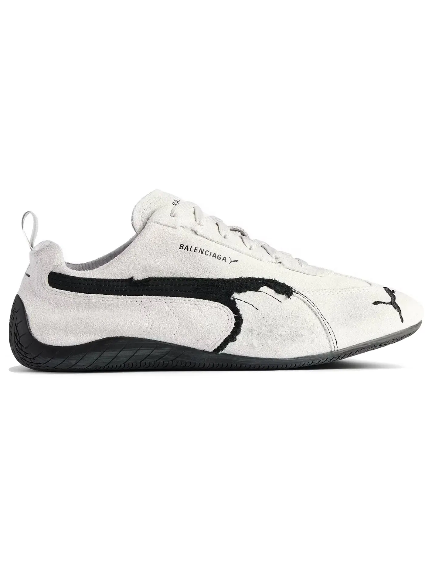 Кроссовки мужские Balenciaga x Puma Speedcat Suede, замша — изображение 1 из 1, белый/черный