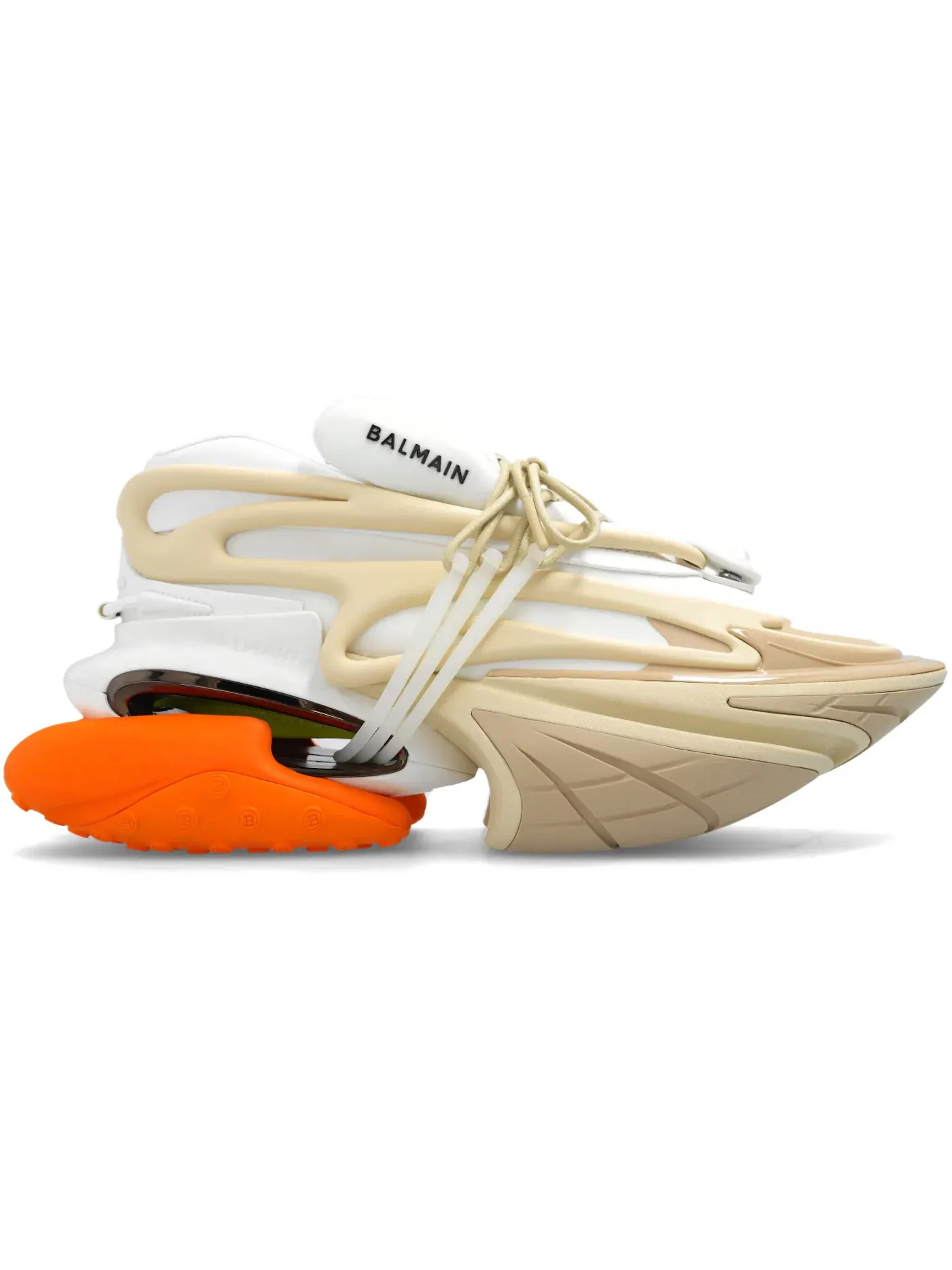 Мужские кроссовки с принтом Balmain Unicorn Low-Top Balmain — изображение 1 из 1, белый бежевый оранжевый