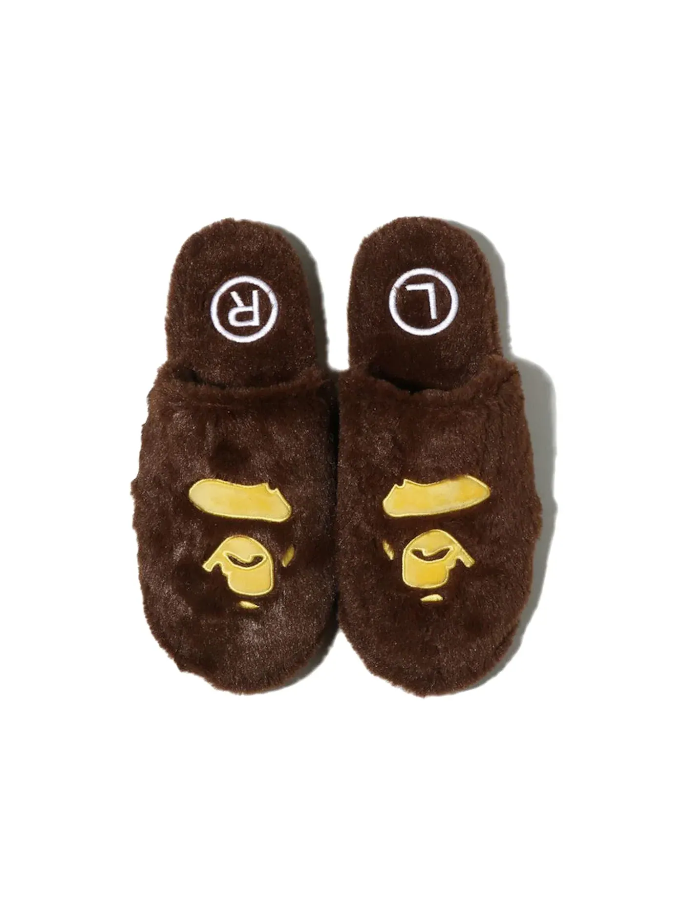 Домашние тапочки с принтом Slipper BAPE — изображение 1 из 2, коричневый