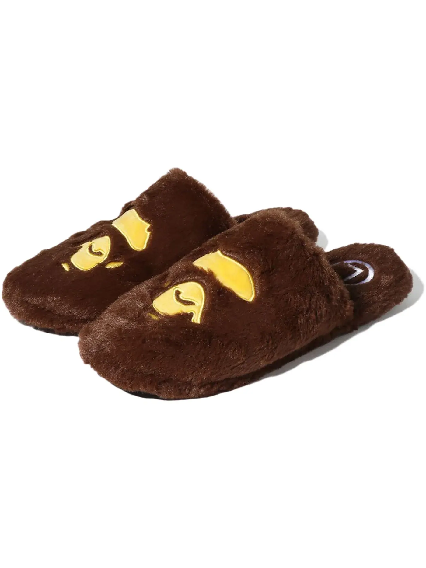 Домашние тапочки с принтом Slipper BAPE — изображение 2 из 2, коричневый