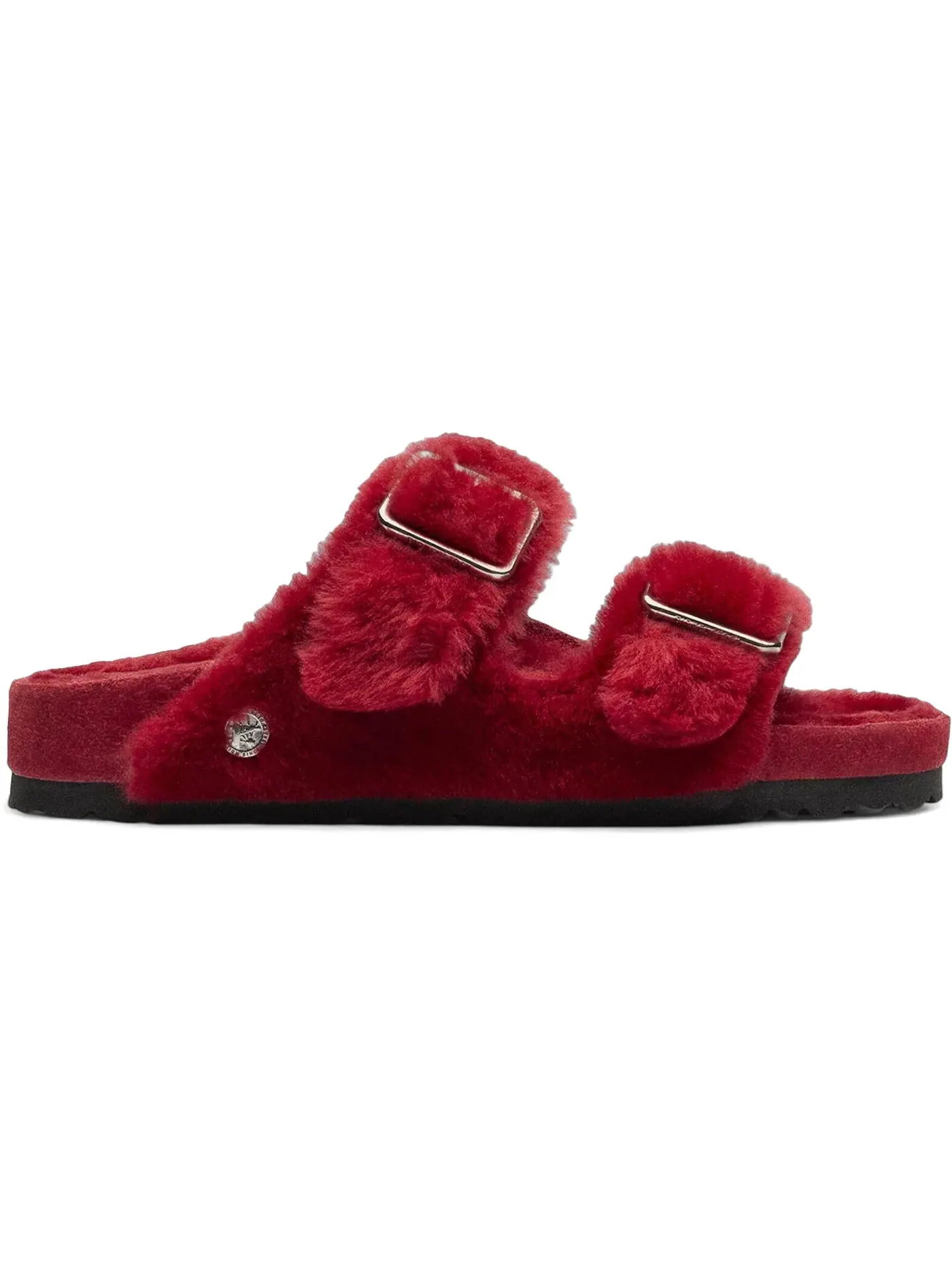 Мужские сандалии на меху Arizona Shearling Birkenstock — изображение 1 из 1, красный